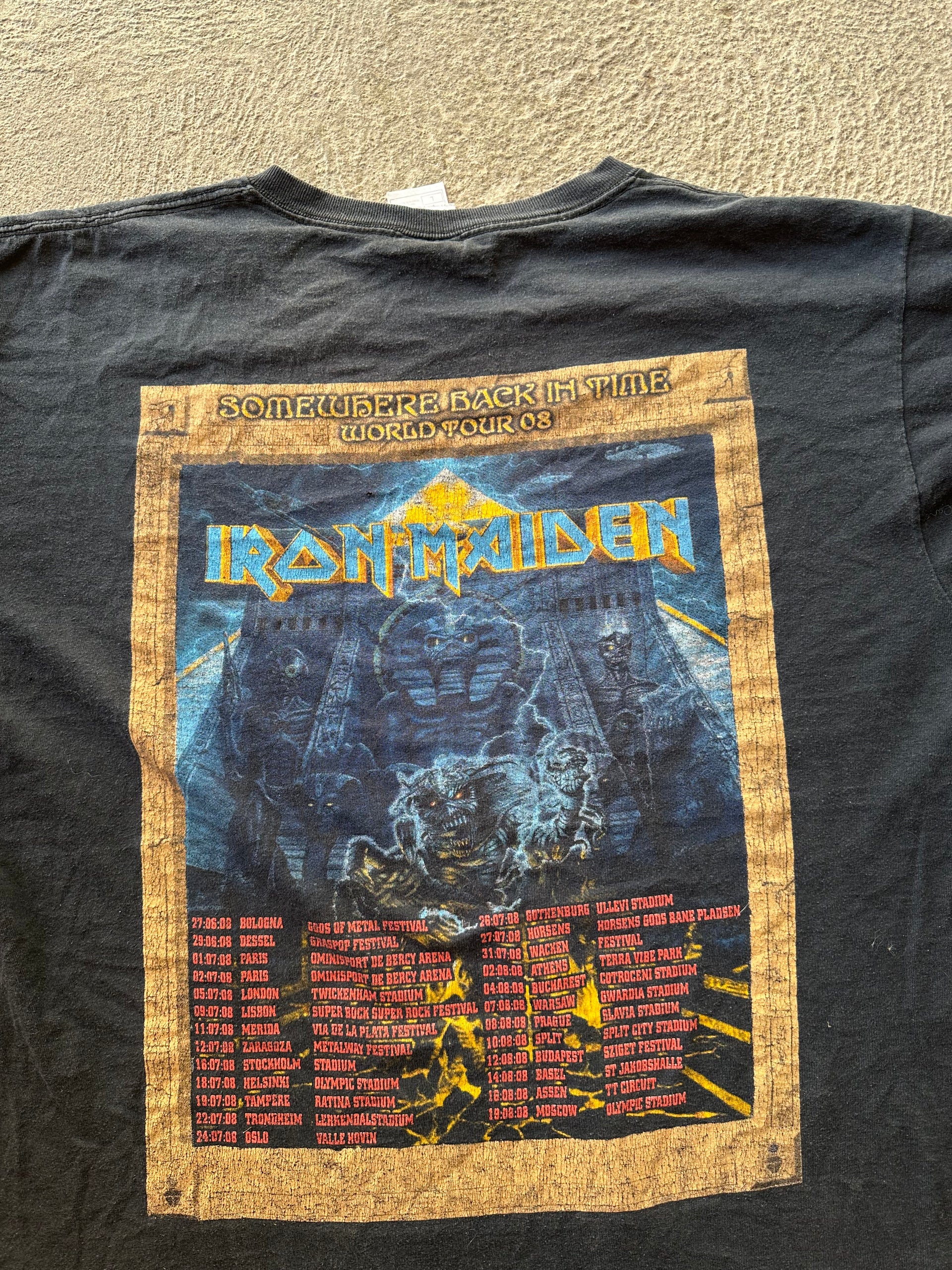 Iron Maiden Somewhere Back in Time World Tour 2008 Tee | Size L