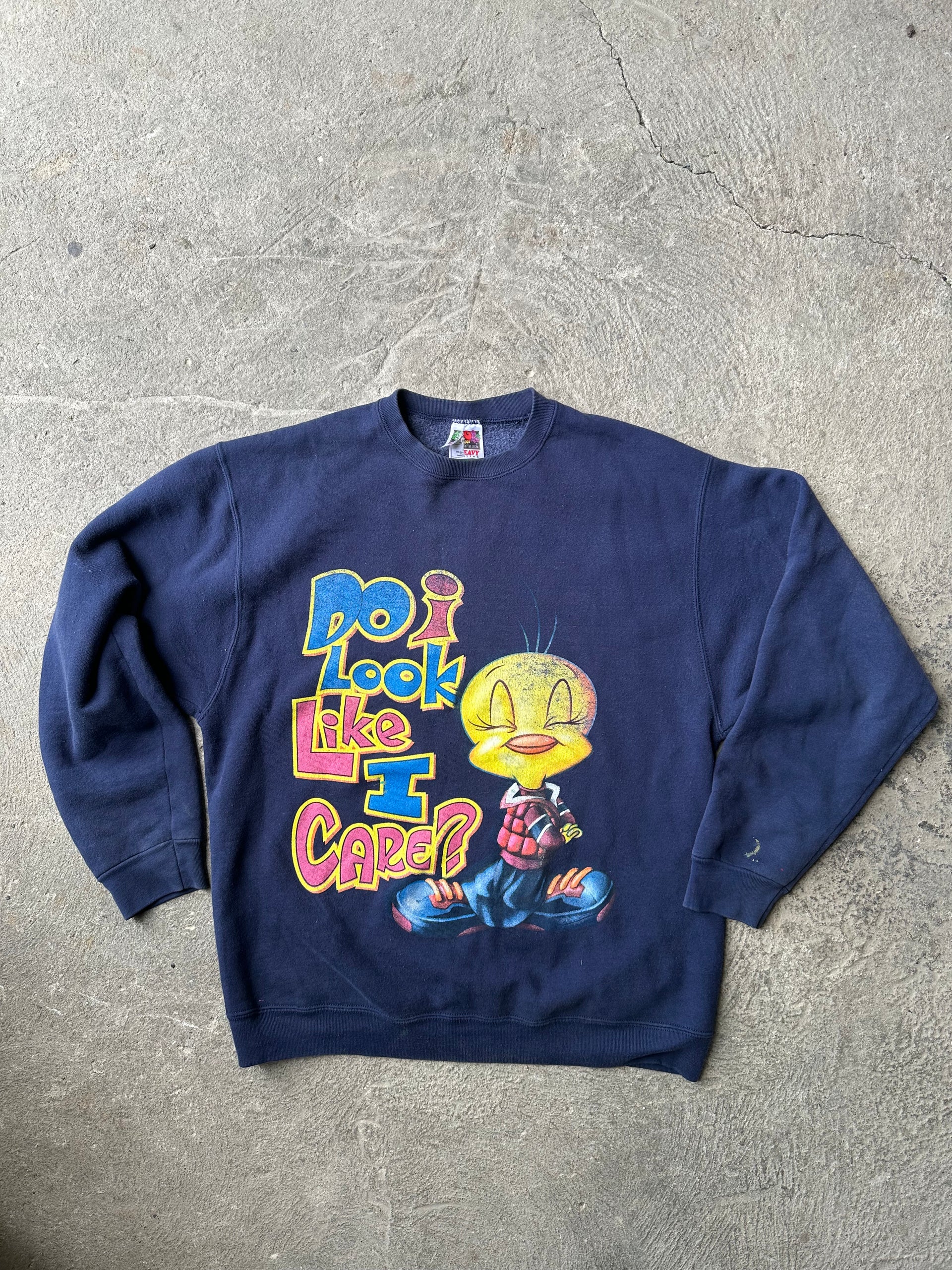 Tweety “Do I Look Like I Care?” 90s Sweatshirt | Size L
