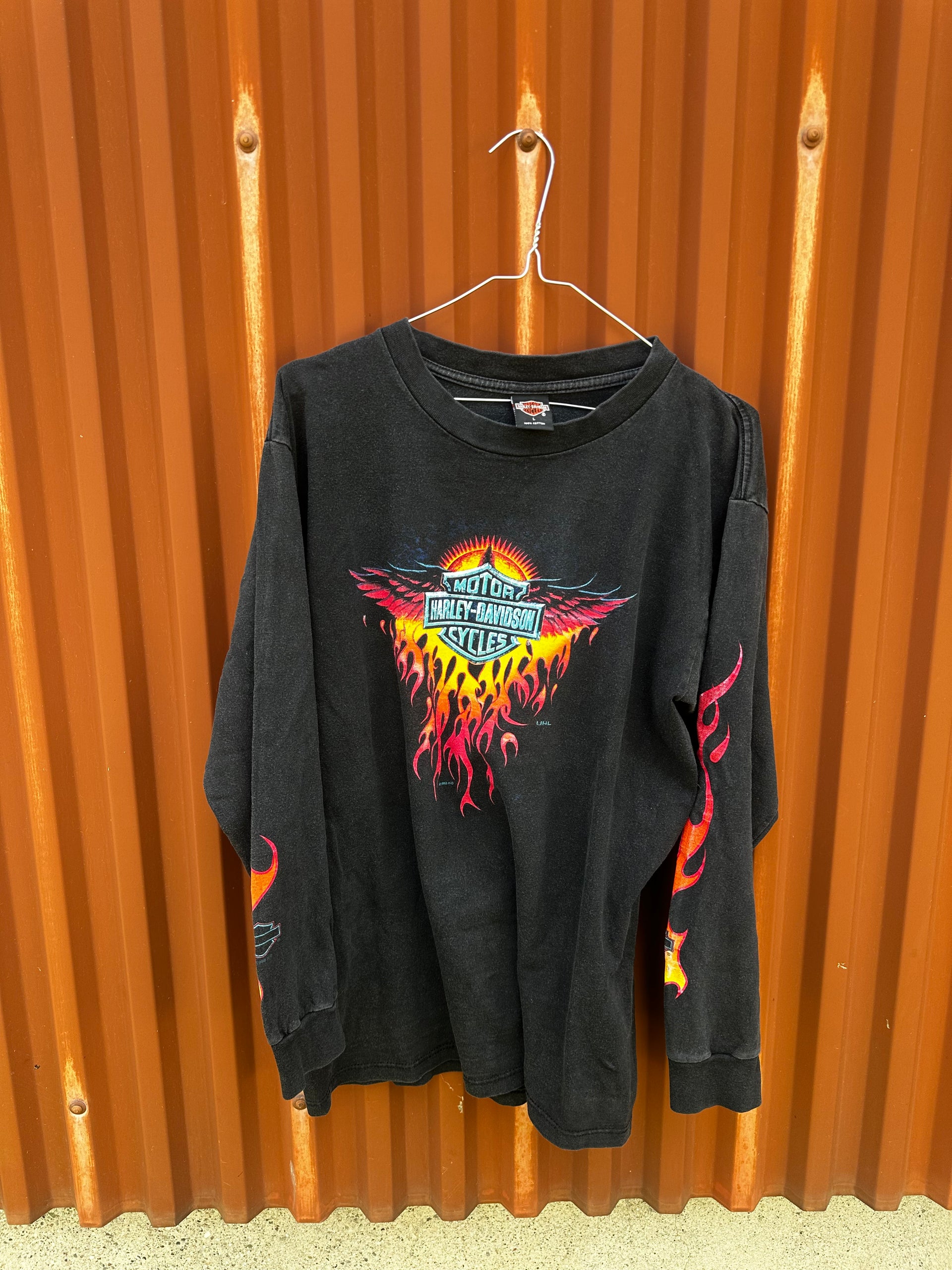 Harley-Davidson Flame Longsleeve 1998 | Made in USA | Size L
