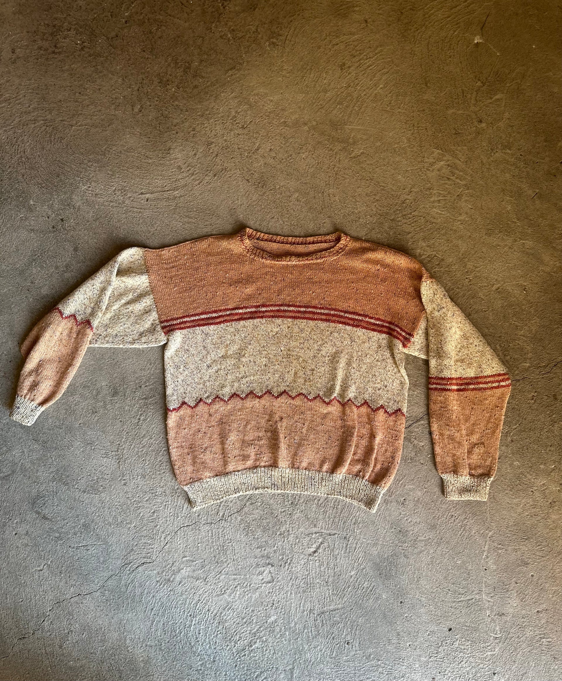 Vintage Mixed Tone Knit Sweater | Size XL