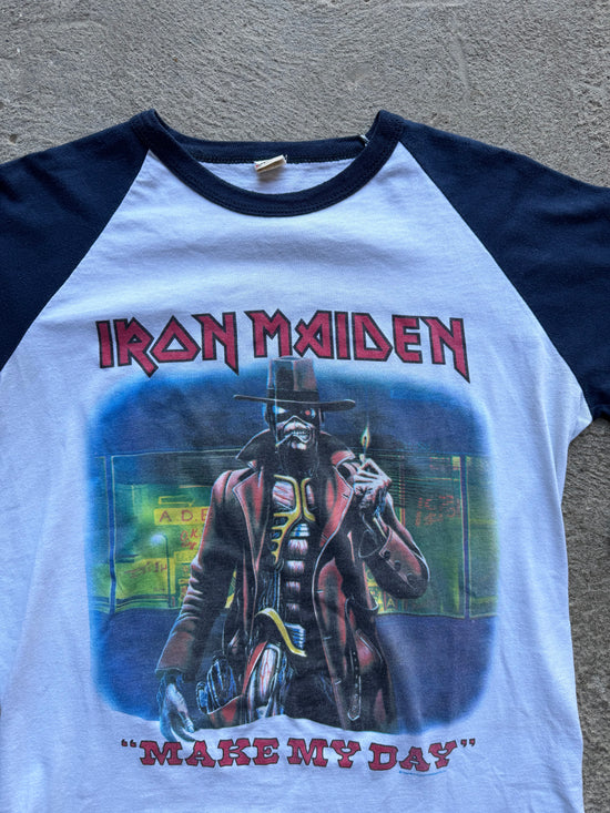 Iron Maiden 1986 Raglan “Make My Day / Stranger in a Strange Land” | Size L