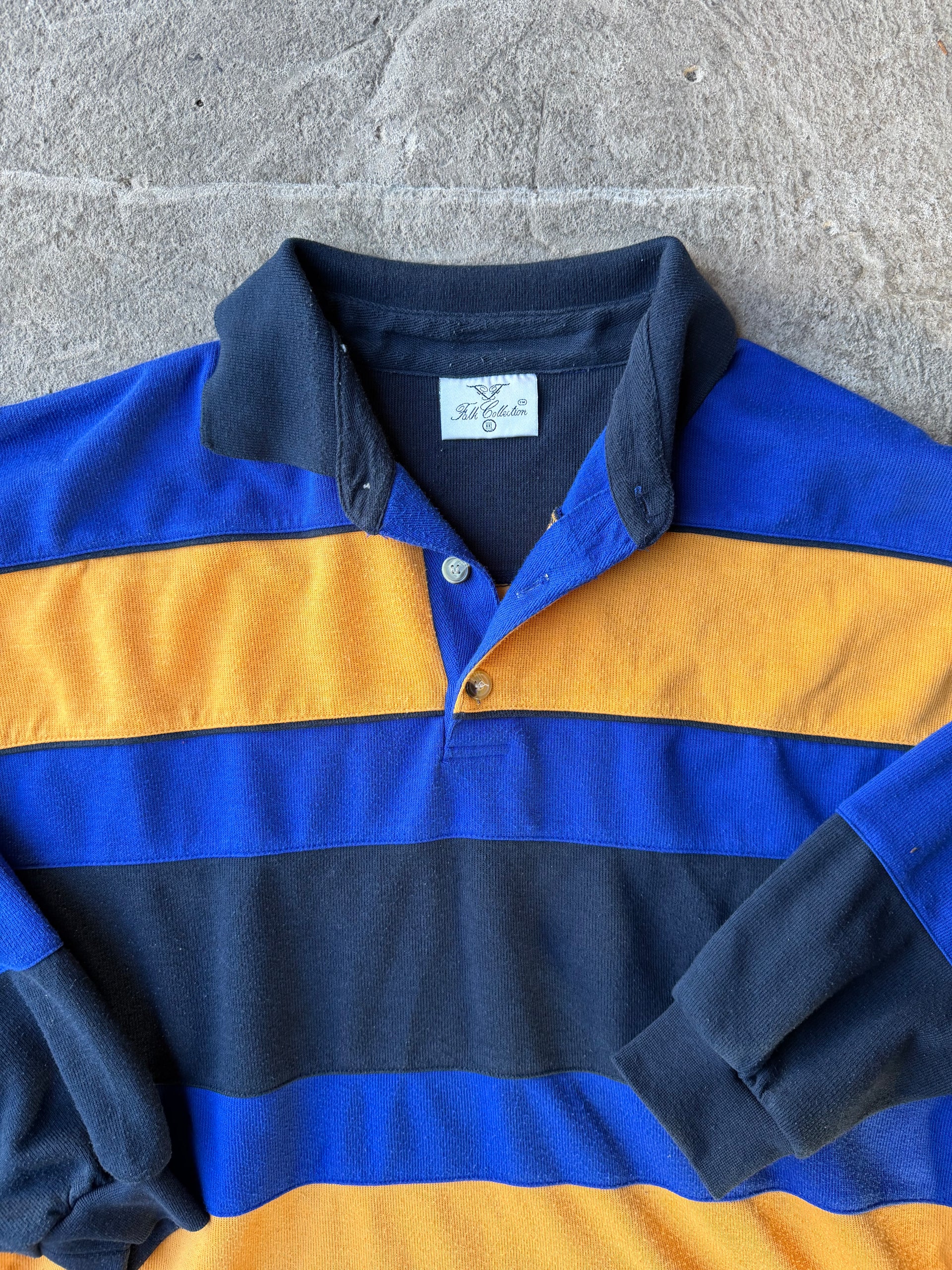 90s Rugby Polo Striped Longsleeve | Size XL