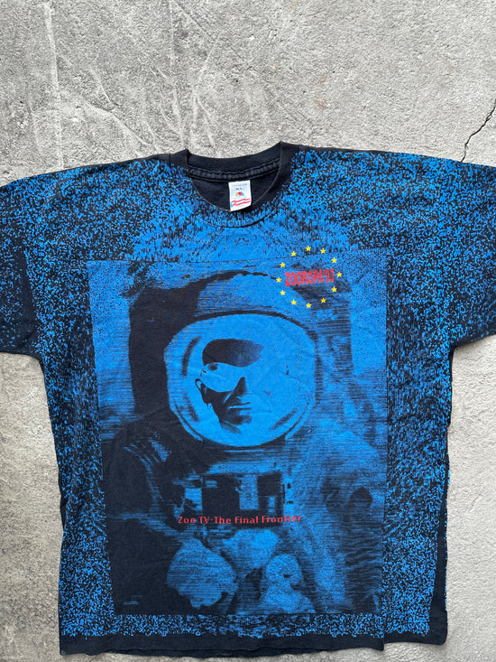 U2 Zoo TV “The Final Frontier” Vintage All Over Print T-shirt | Size L/XL