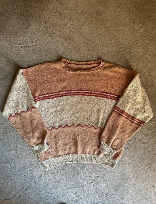 Vintage Mixed Tone Knit Sweater | Size XL