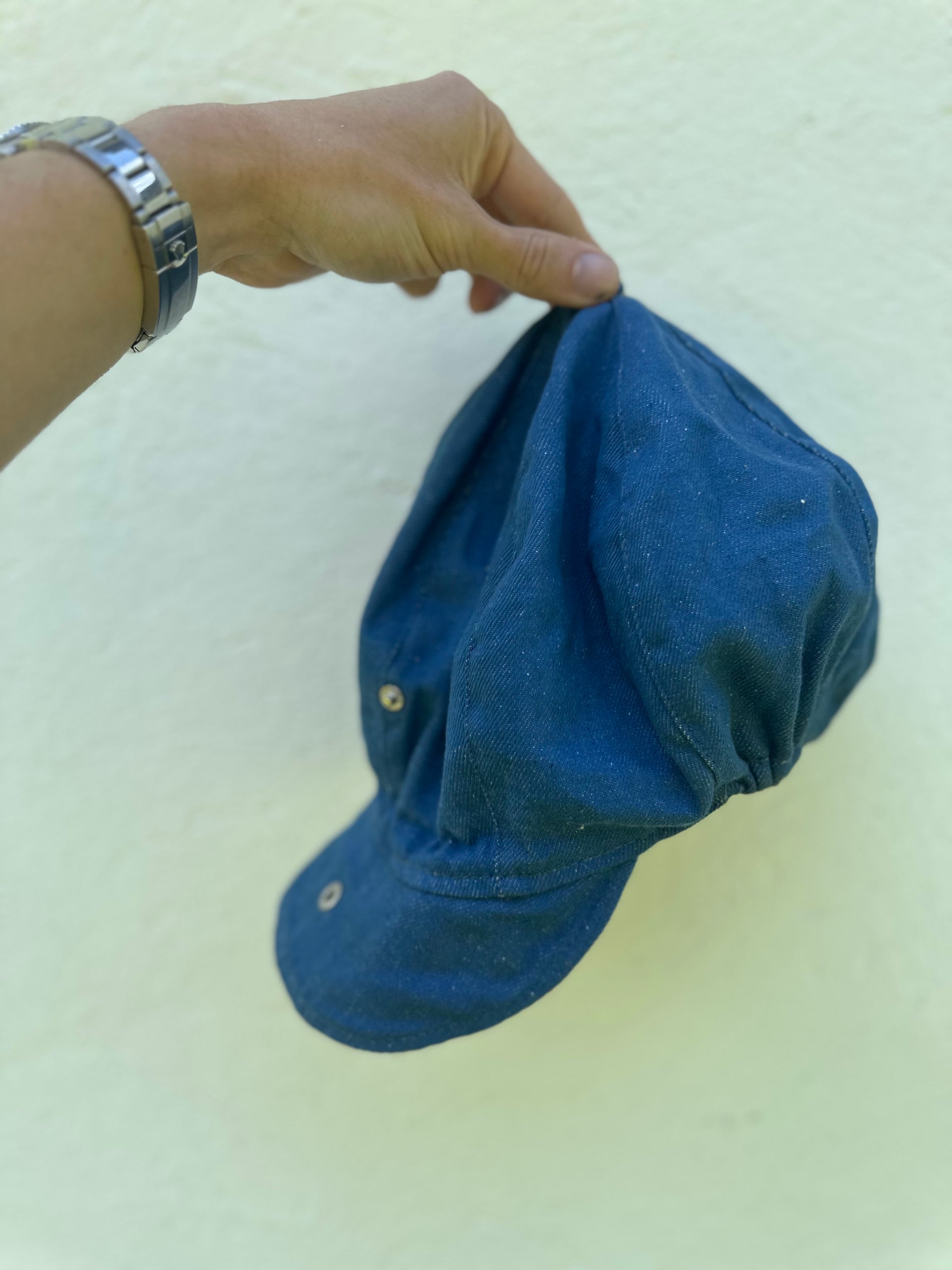 Vintage Faded Blue Newsboy Cap | 70s–80s