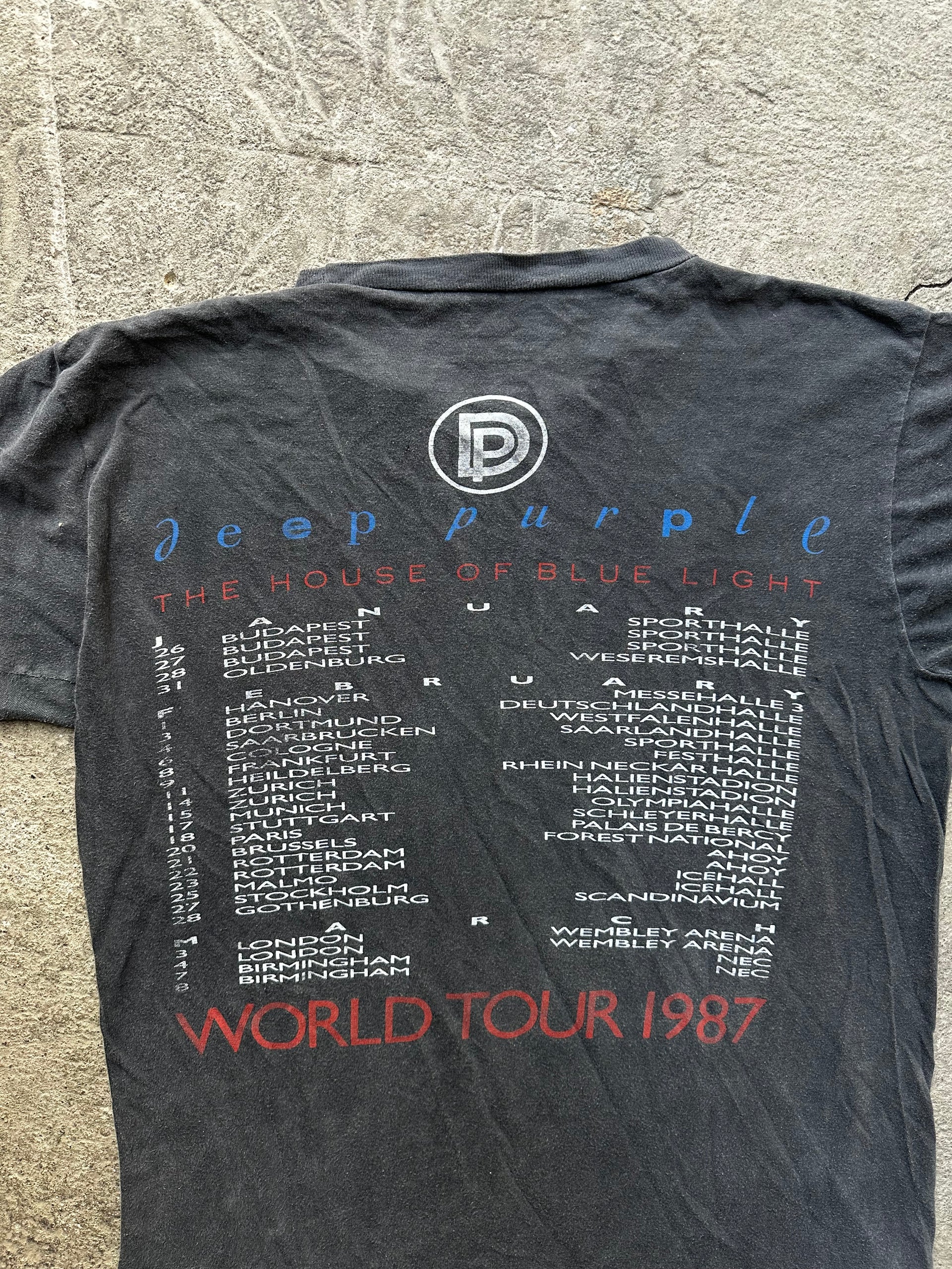Deep Purple World Tour 1987 Vintage T-shirt | Size M/L