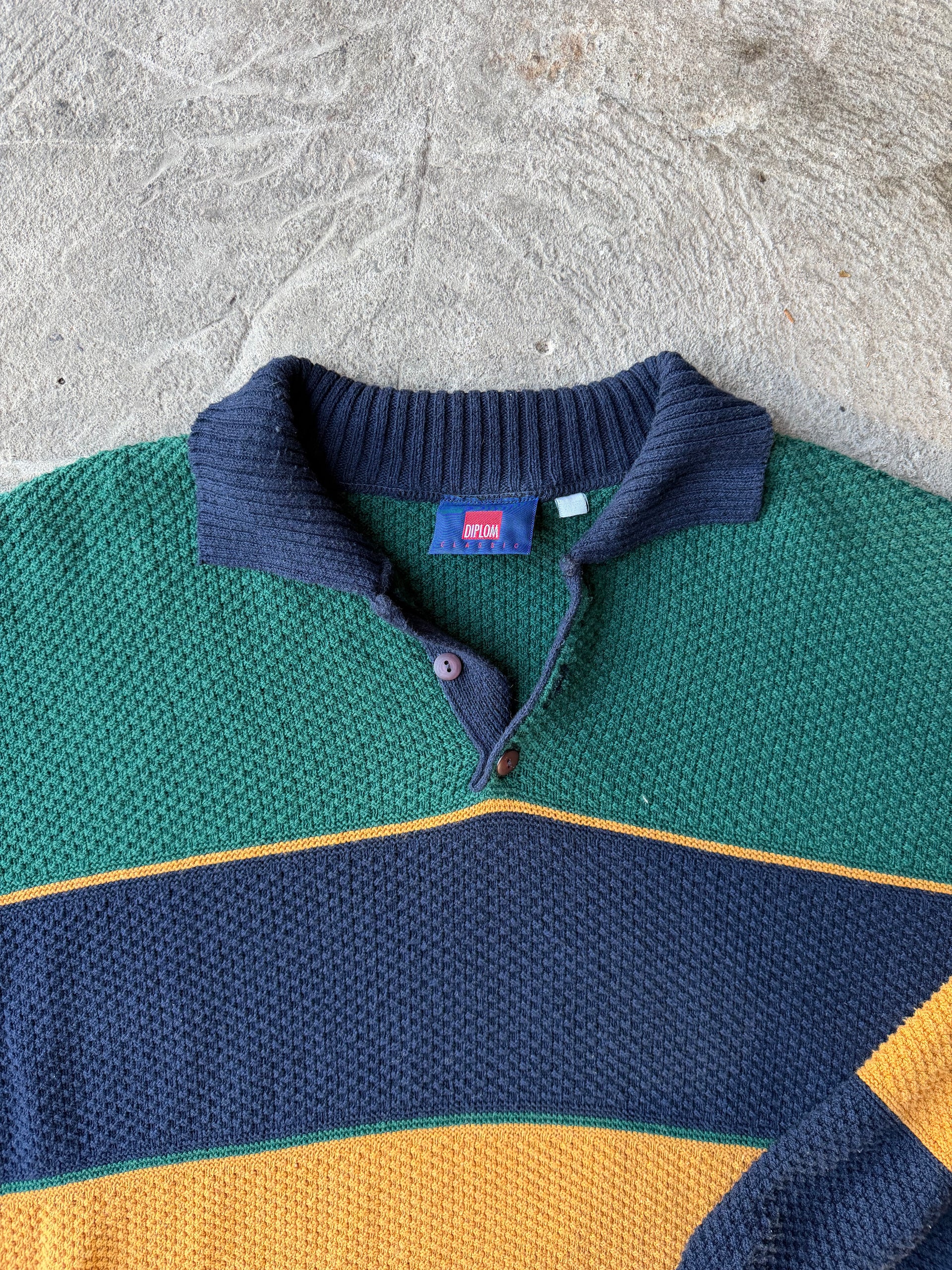 90s Cotton Knit Rugby Polo | Size XL
