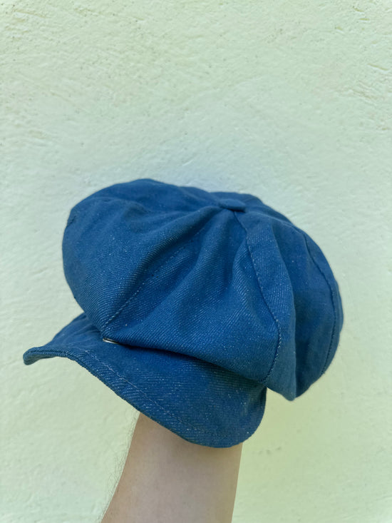 Vintage Faded Blue Newsboy Cap | 70s–80s