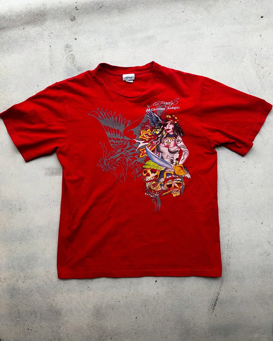 Classic Y2K Ed Hardy t-shirt with vintage tattoo aesthetic.