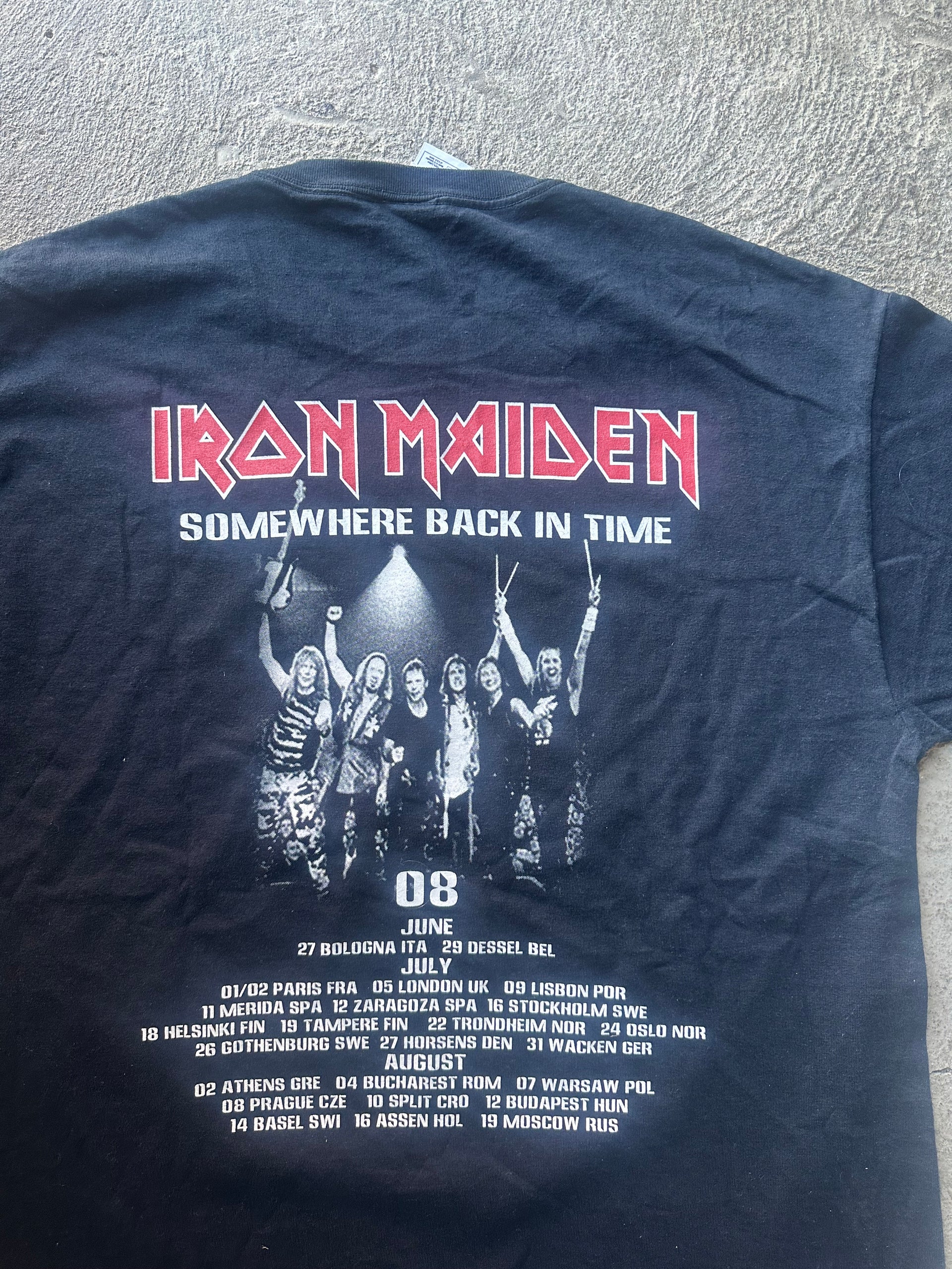 Iron Maiden Somewhere Back in Time 2008 Tour Vintage Tee | Size XL