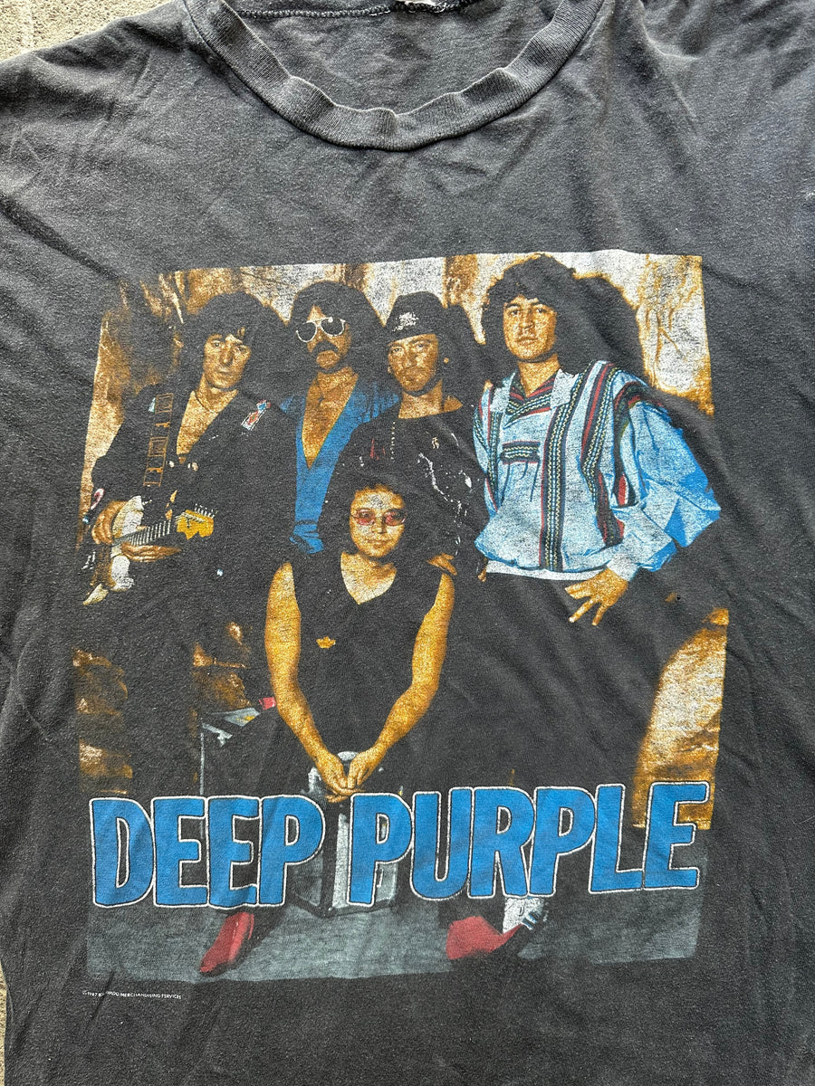80s Deep Purple ツアーTシャツ ラグラン バンド 1987年 Vintage 1987 Deep Purple The House of Blue Light Tour Shirt