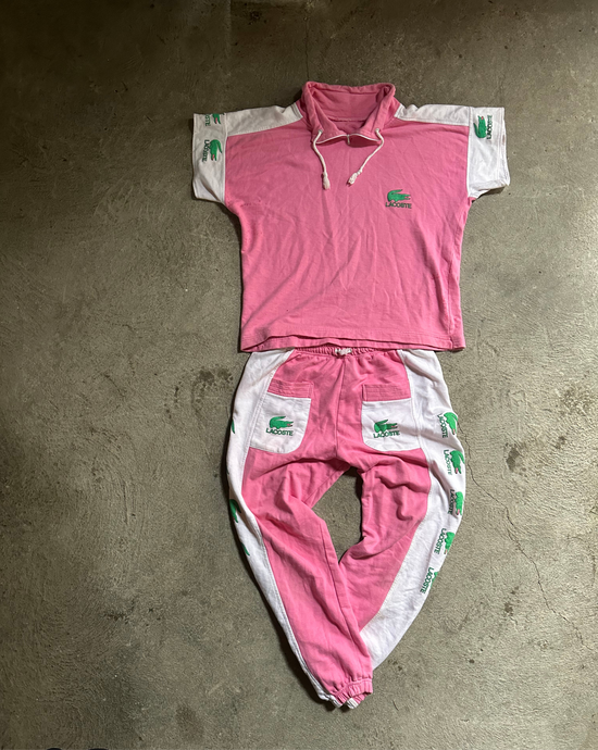Vintage Lacoste Pink Tracksuit Set | Size L/XL