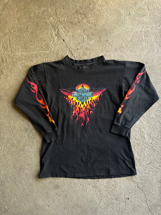 Harley-Davidson Flame Longsleeve 1998 | Made in USA | Size L