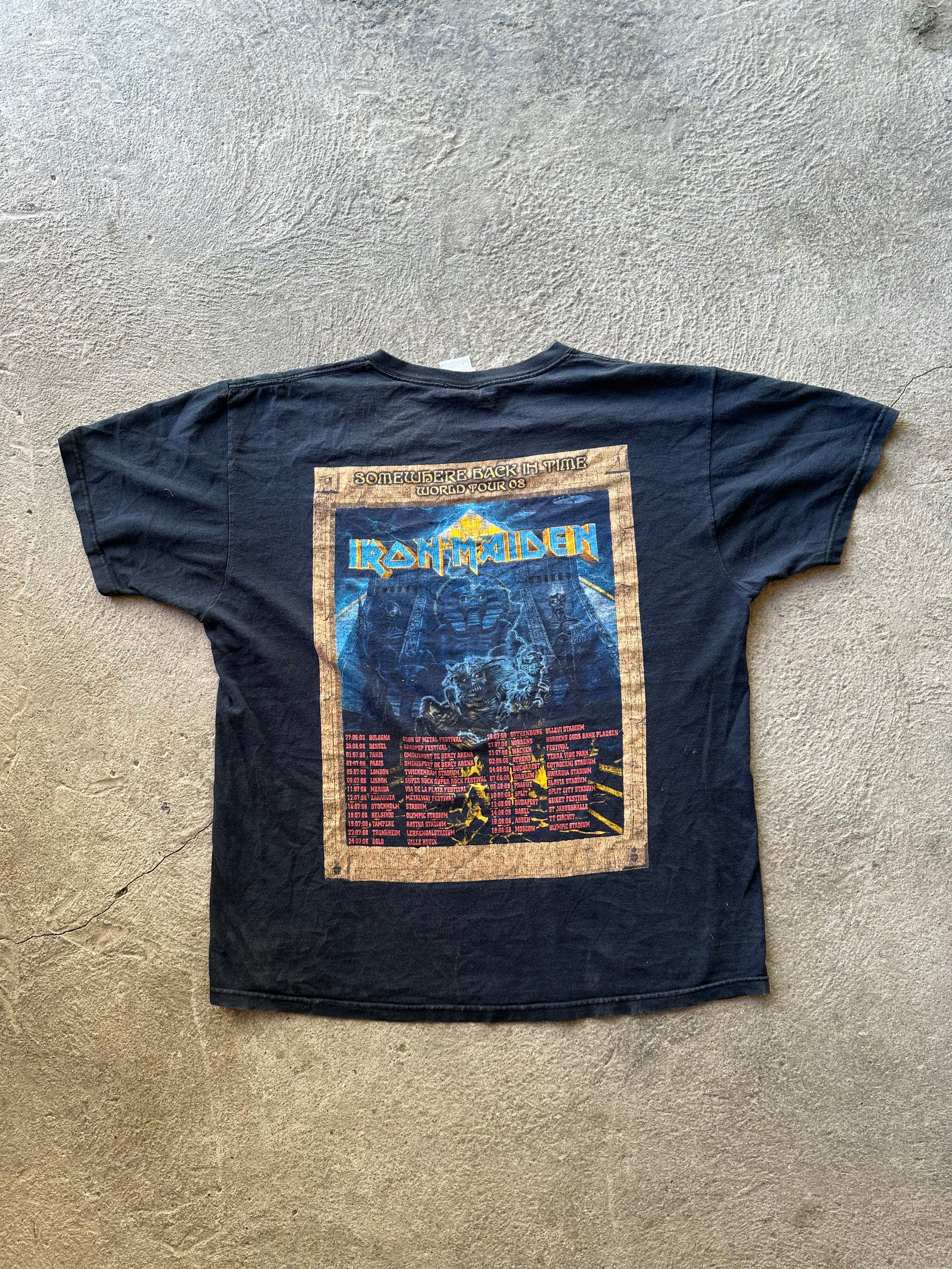 Iron Maiden Somewhere Back in Time World Tour 2008 Tee | Size L