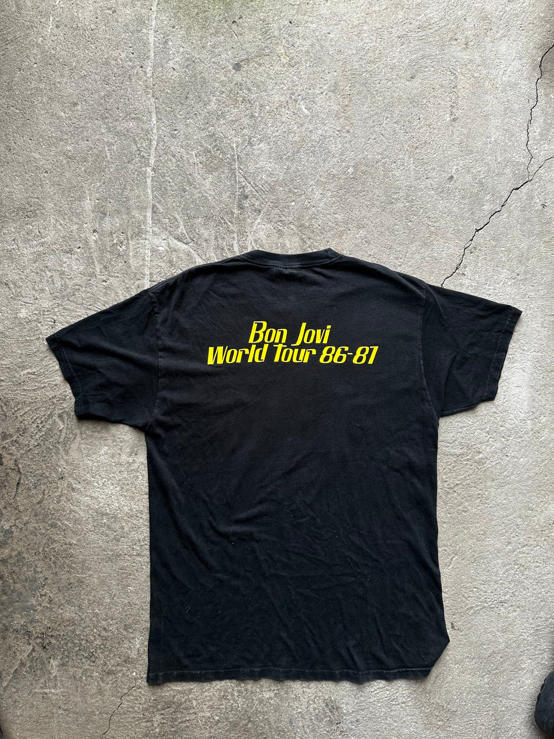 Bon Jovi Slippery When Wet Tour Reprint Vintage Tee | Size L