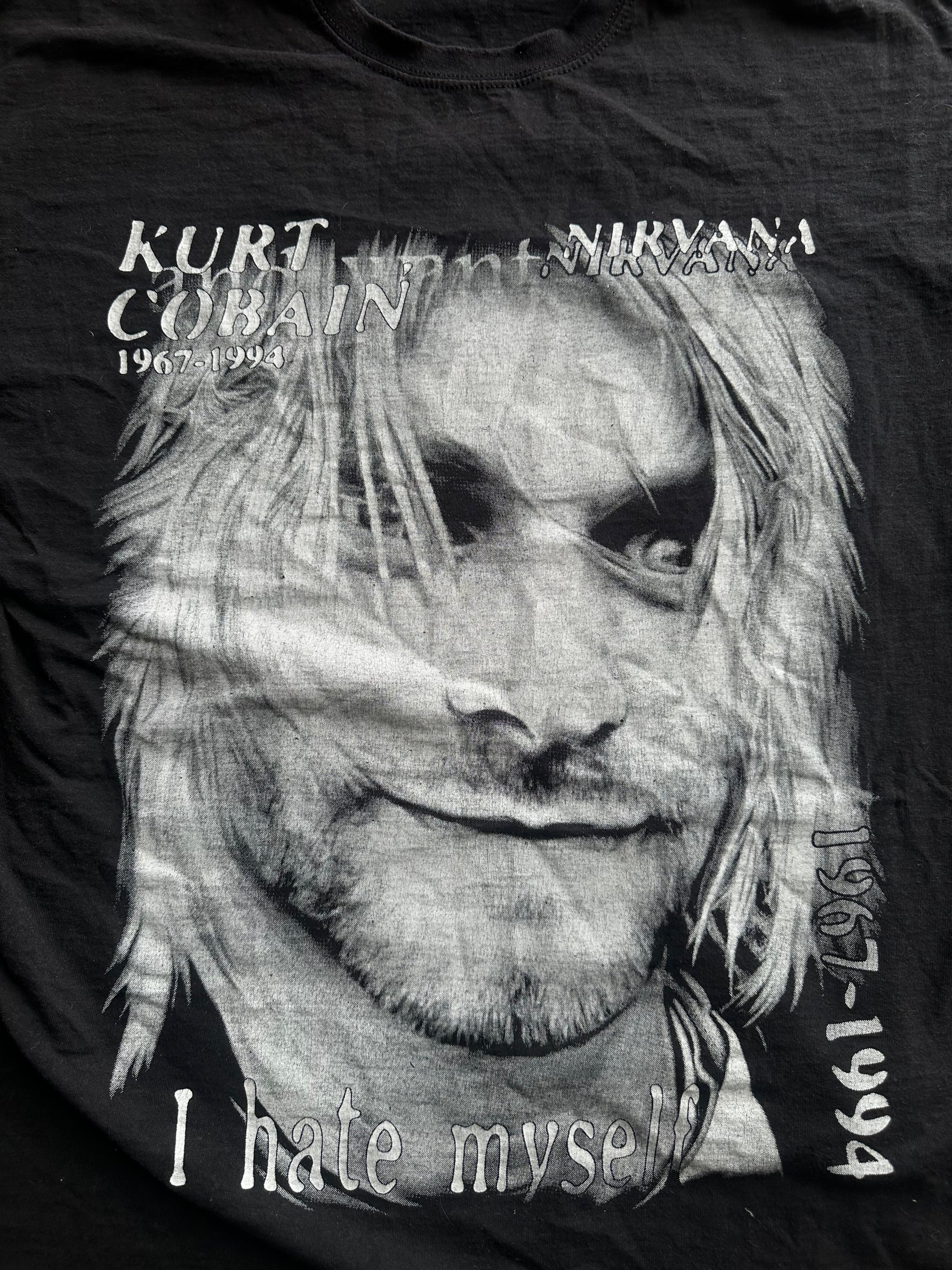 Kurt Cobain Tribute Tee “I Hate Myself” | Size L