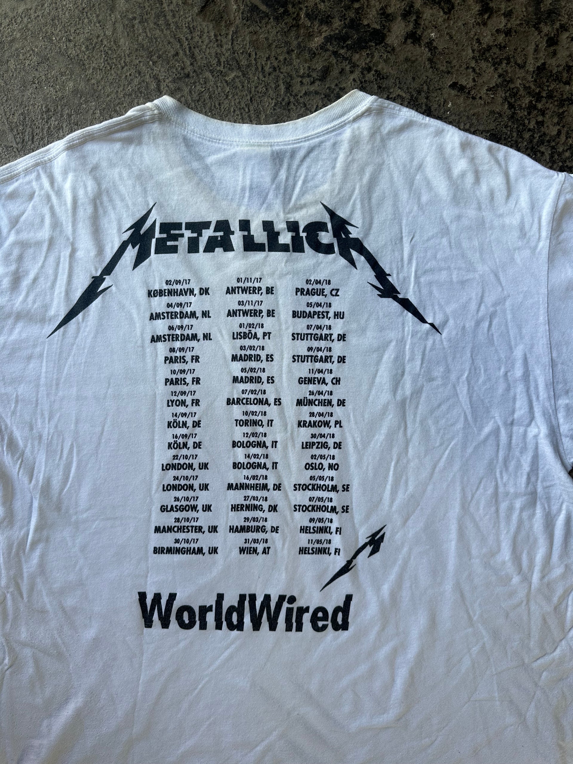 Metallica WorldWired Hardwired Tour 2017–2018 Vintage Tee