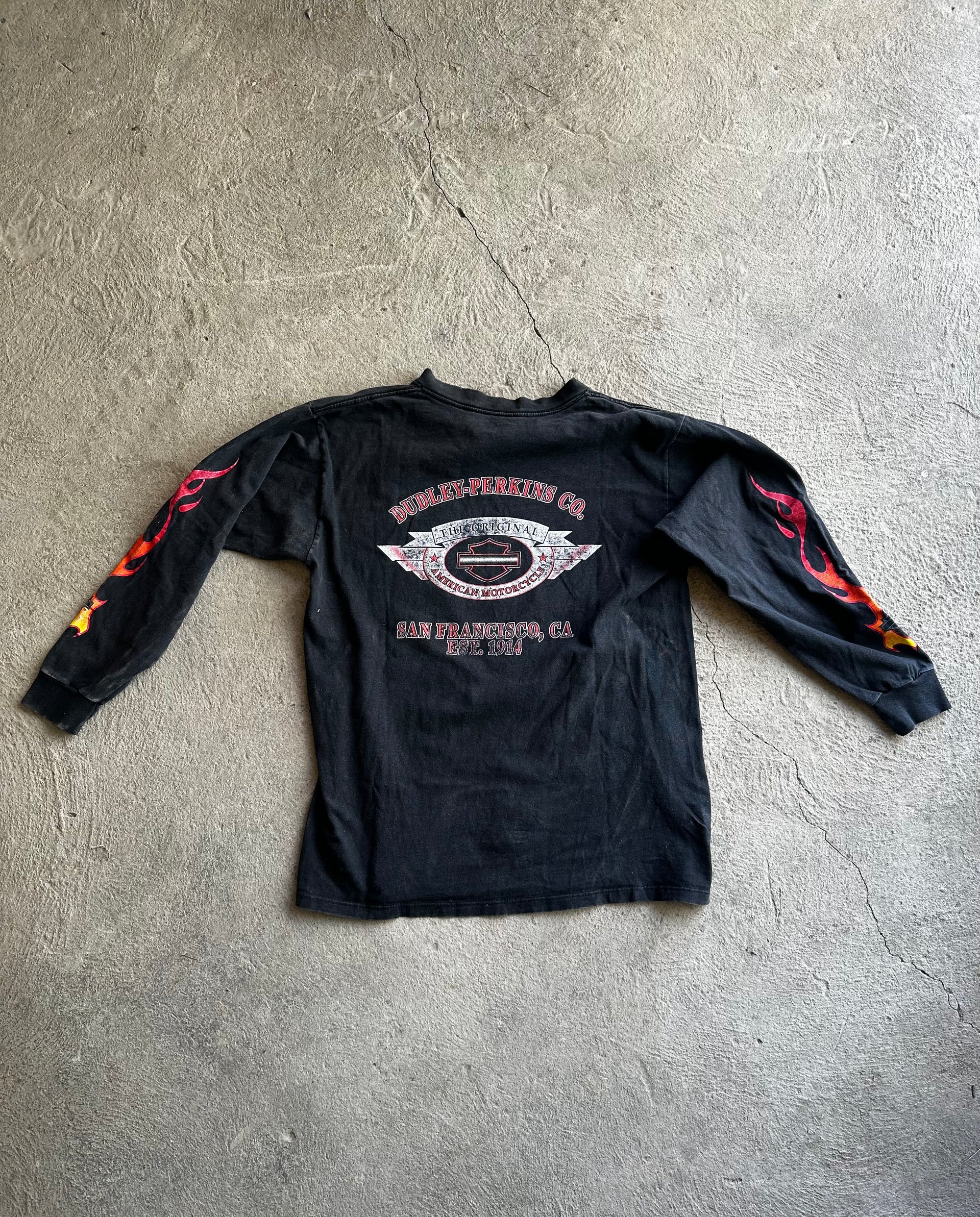 Harley-Davidson Flame Longsleeve 1998 | Made in USA | Size L