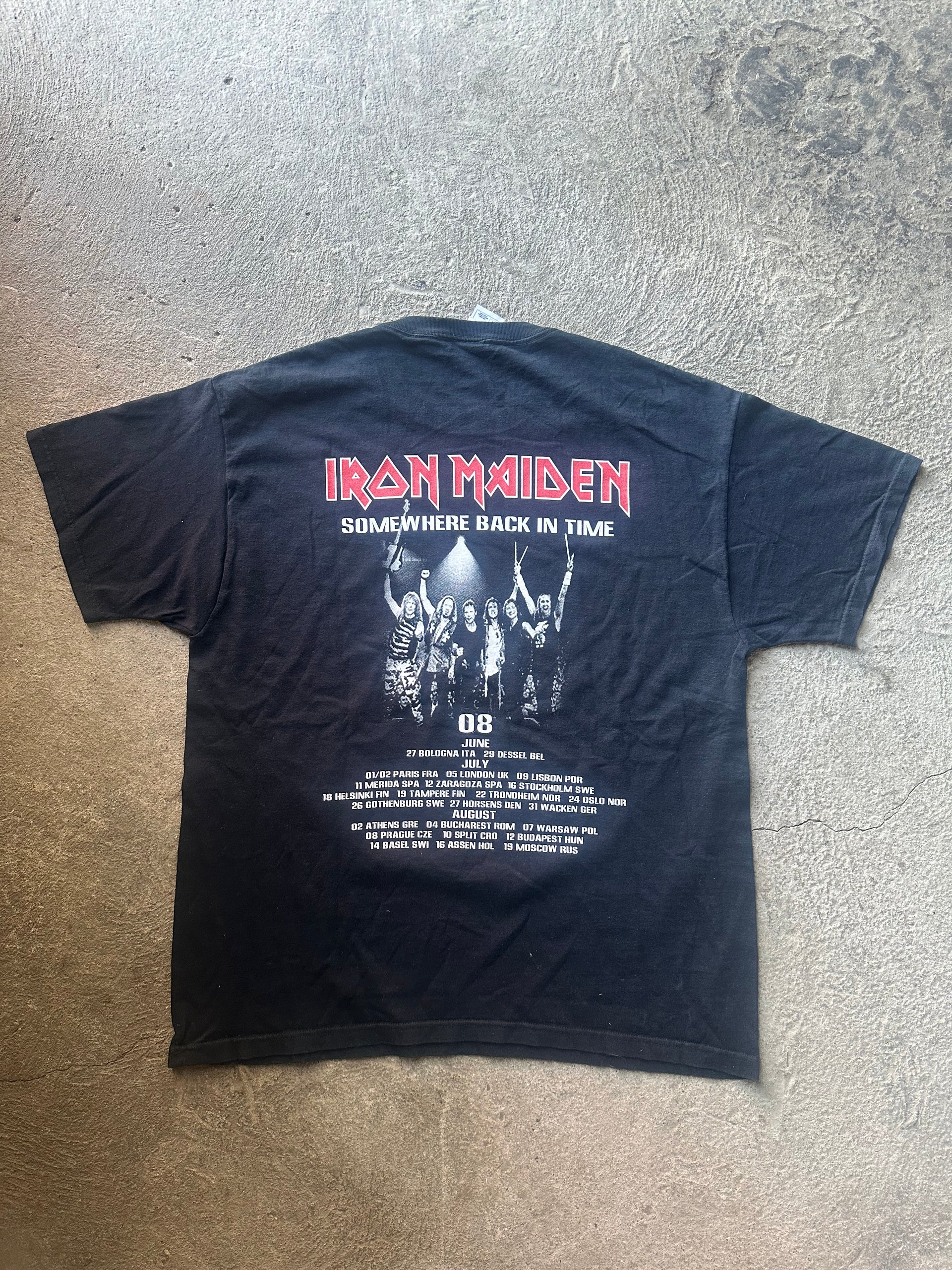 Iron Maiden Somewhere Back in Time 2008 Tour Vintage Tee | Size XL