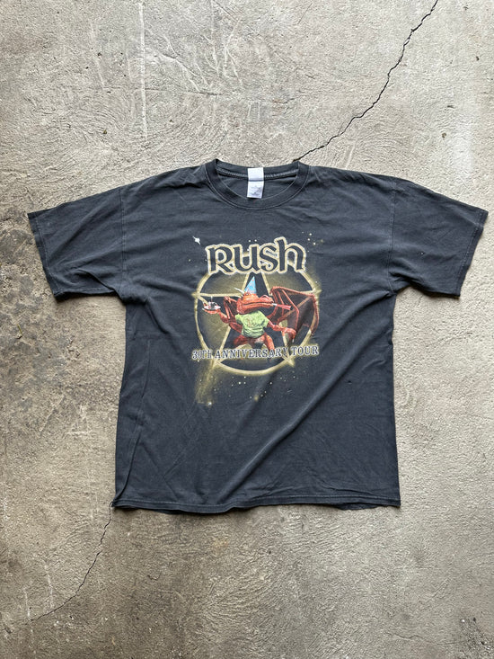 Vintage 2004 Rush 30th Anniversary tour t-shirt faded black band merch size L/XL Gildan Heavy cotton tag