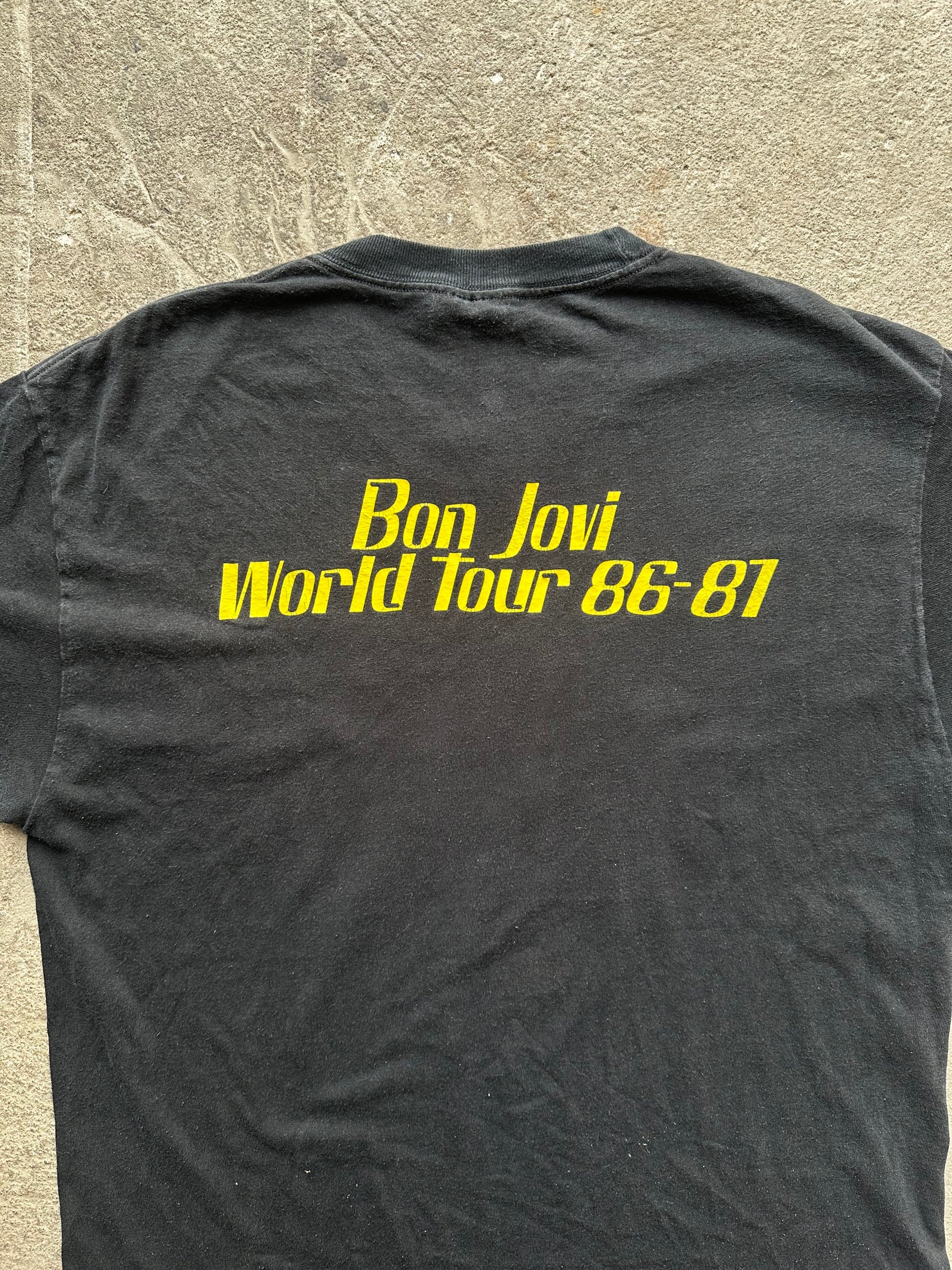 Bon Jovi Slippery When Wet Tour Reprint Vintage Tee | Size L