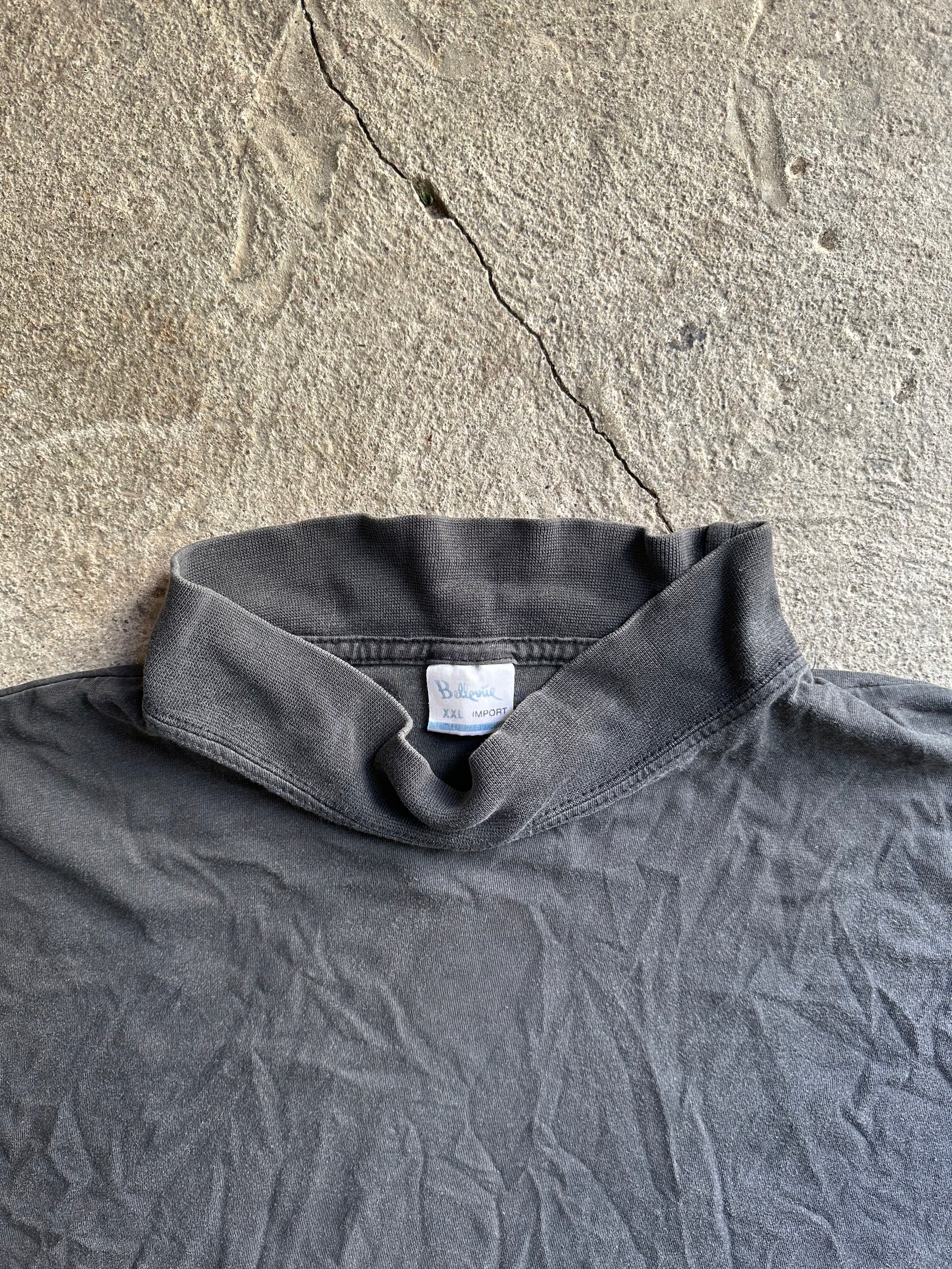 Vintage Black Mock Neck Longsleeve | Size XXL