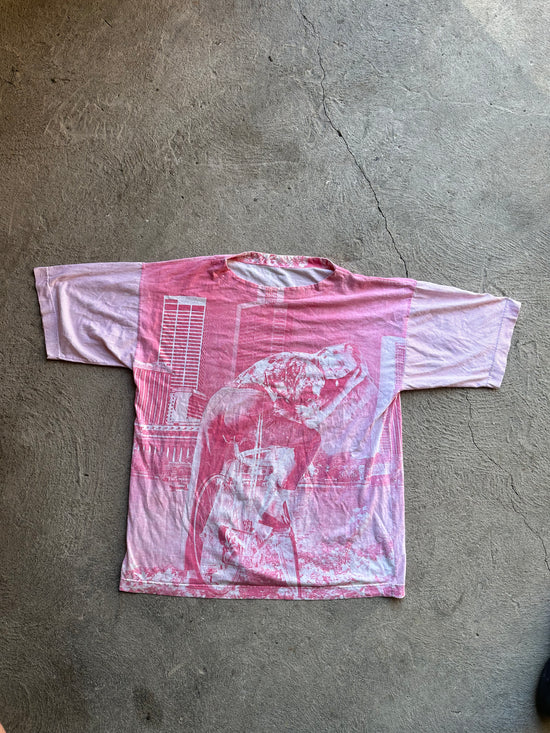 Abstract Lovers Pink City All-Over Print Tee | Size XL
