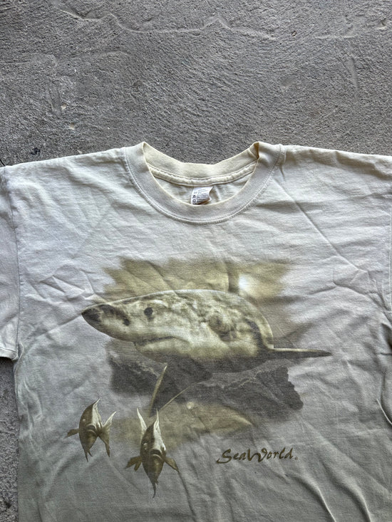 Vintage SeaWorld Ocean Shark Print Tee | Size L