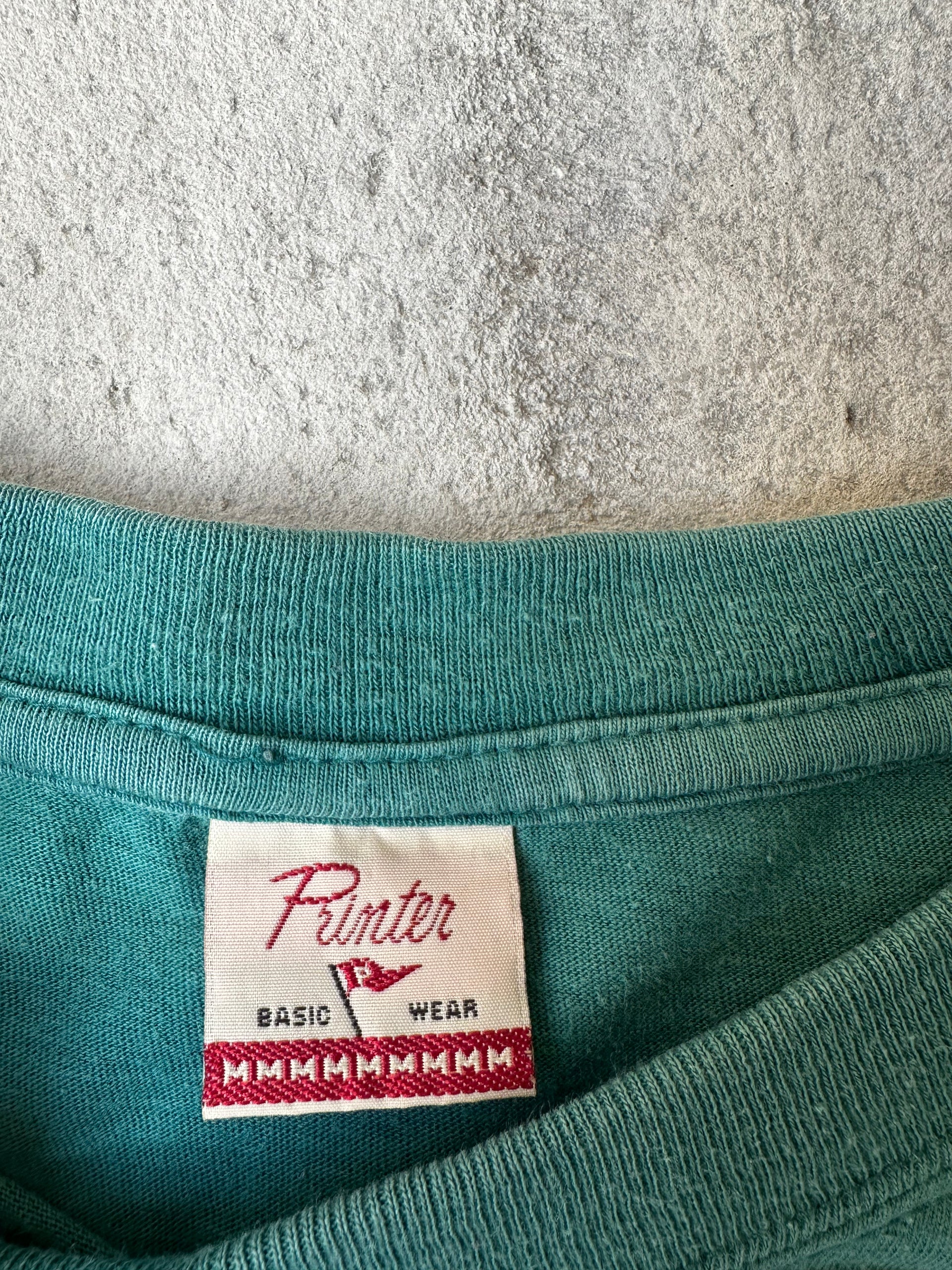 PLAIN GREEN SINGLE STITCH T-SHIRT (SIZE S )