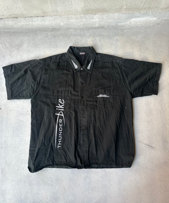 Black Thunder Bike short-sleeve mechanic shirt.