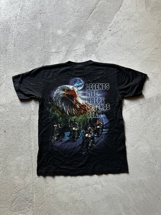 Legends Live Where Legends Roam T-Shirt – Vintage Biker Graphic (Size M)