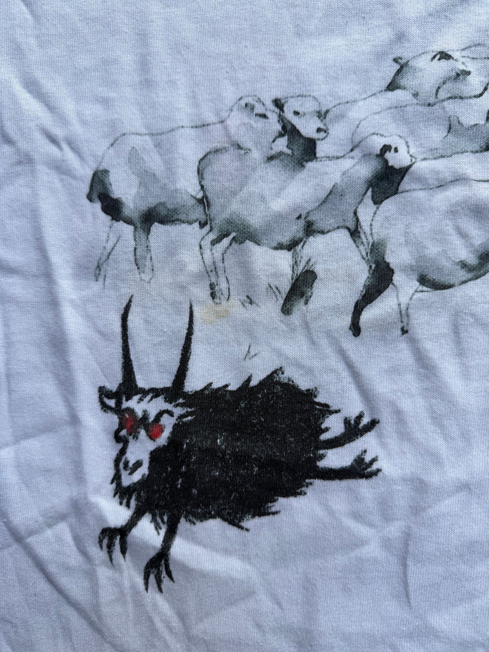 00s Satanic Threat “Sheep & Jesus” Double-Sided Tee | Size L