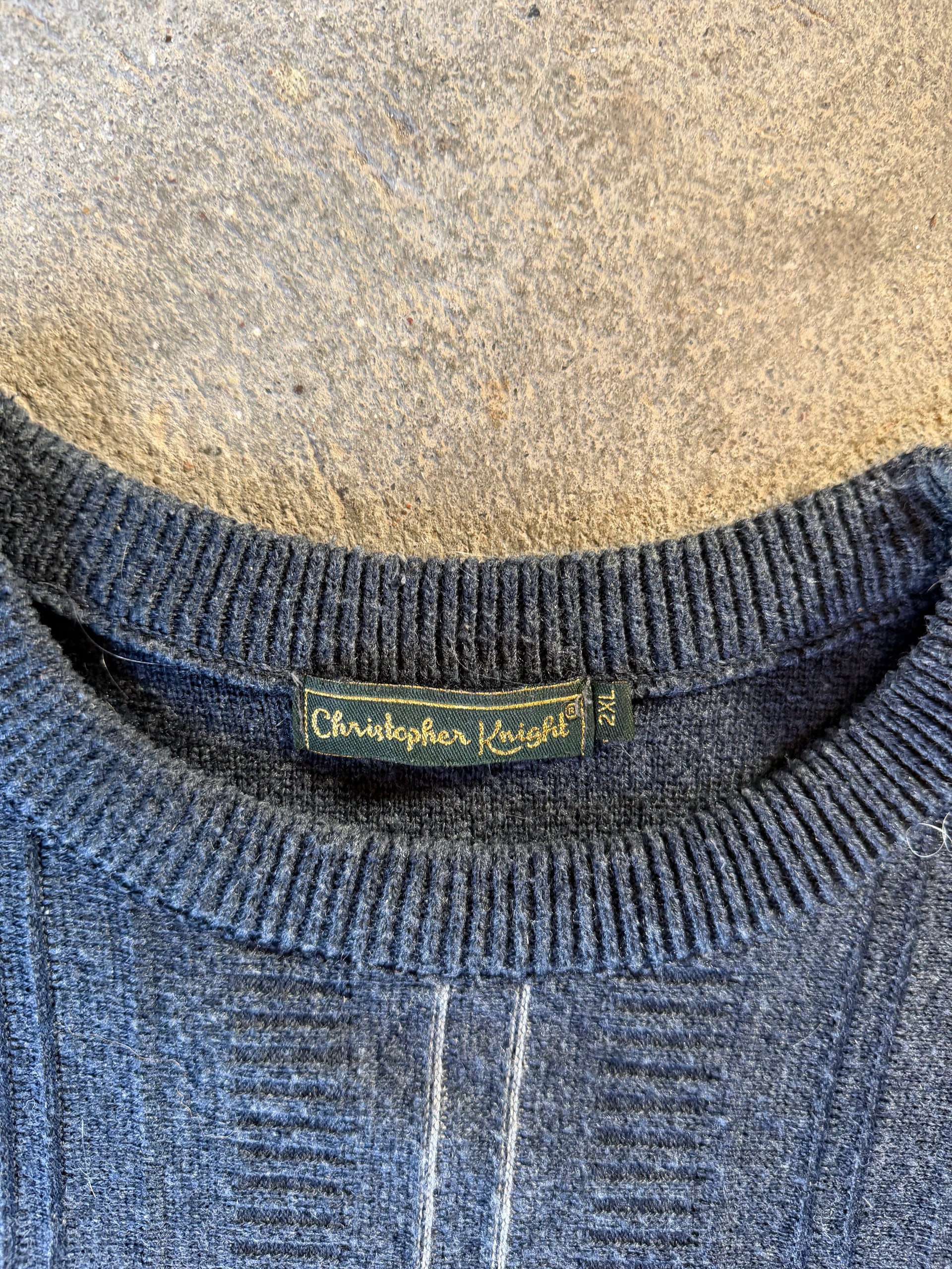 90s Christopher Knight Textured Knit | Size XXL