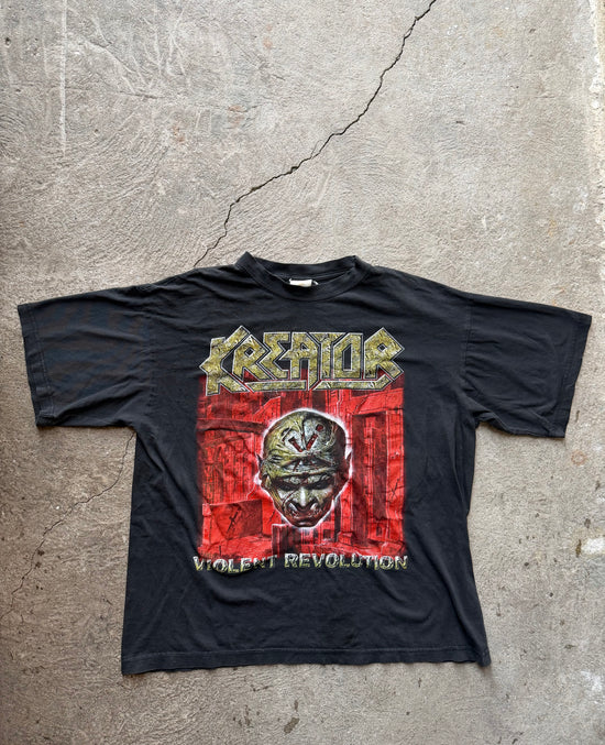 00s Kreator Violent Revolution Tour 2001 Vintage T-Shirt | Size L