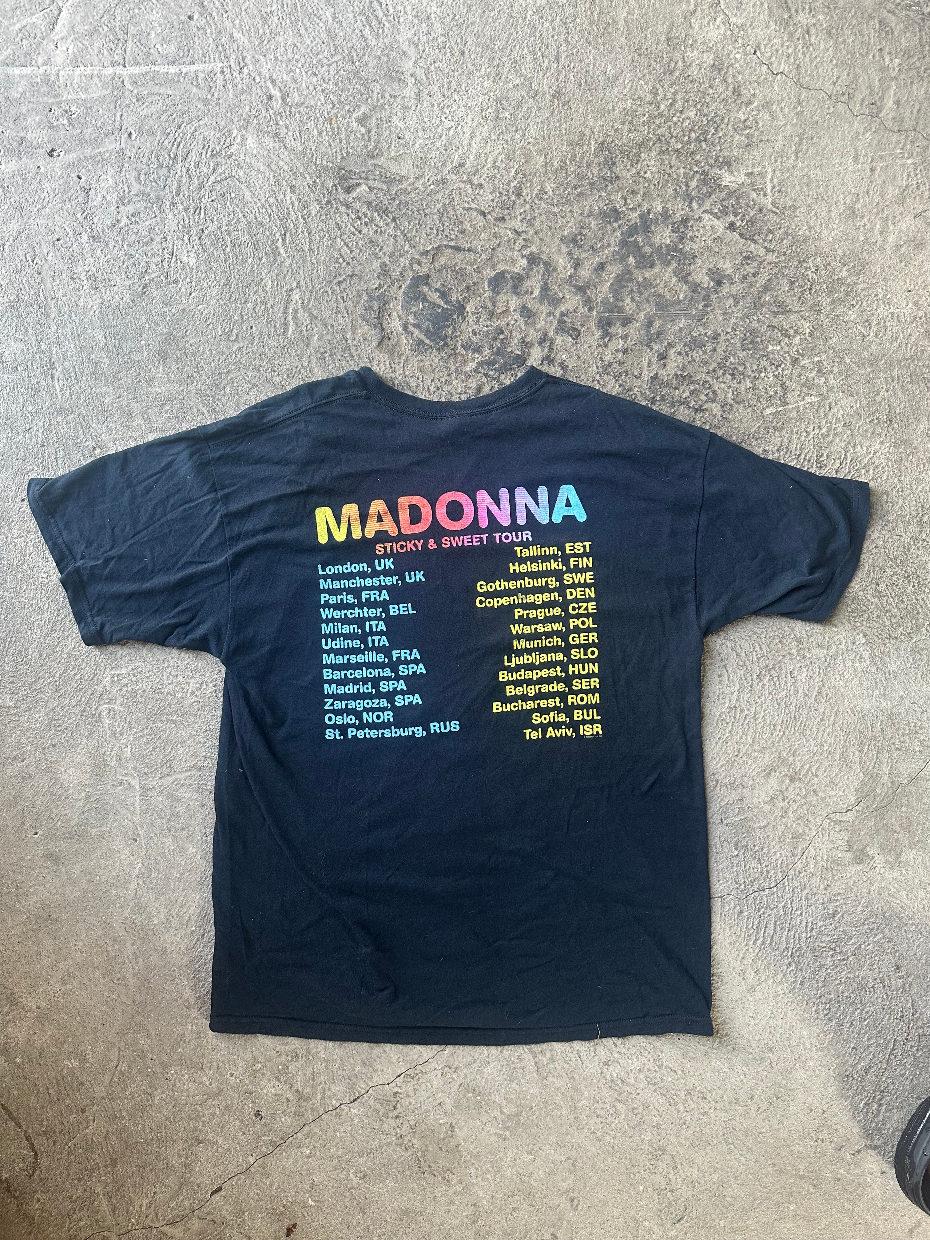 マドンナ 　Sticky & Sweet Tour　オフィシャル Tシャツ　L Madonna Sticky & Sweet Tour Black T-Shirt South America 2008