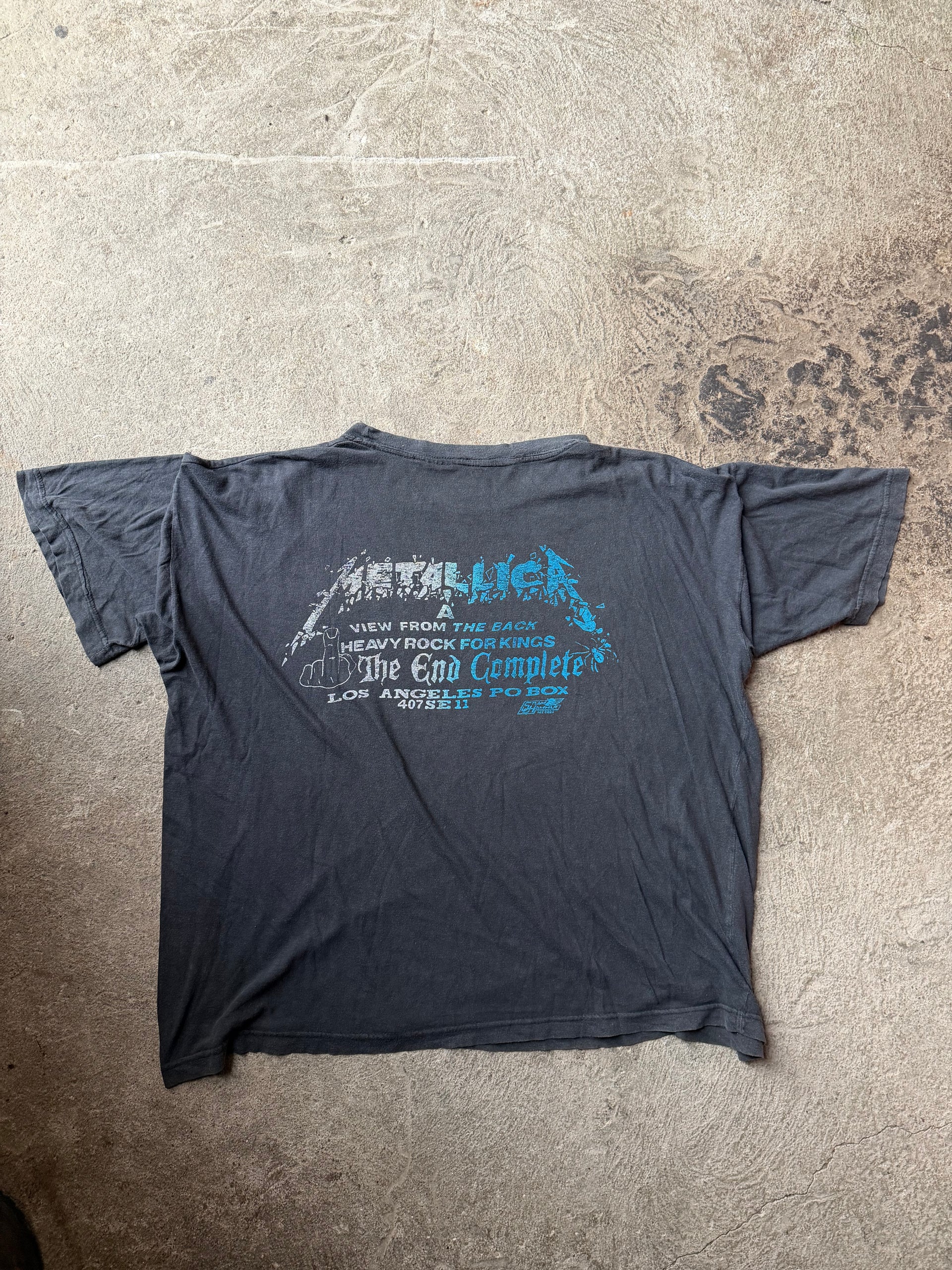90s Metallica Damaged Justice Steamhammer Backprint Tee | Size XL
