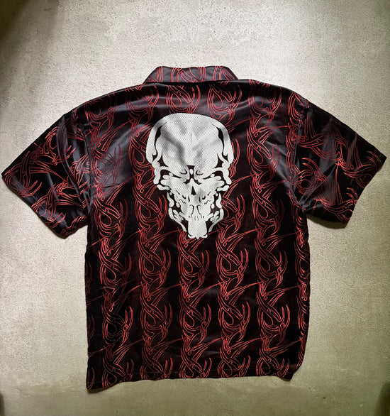 2000s Snake Eyes Skull Button Up Shirt | Size L