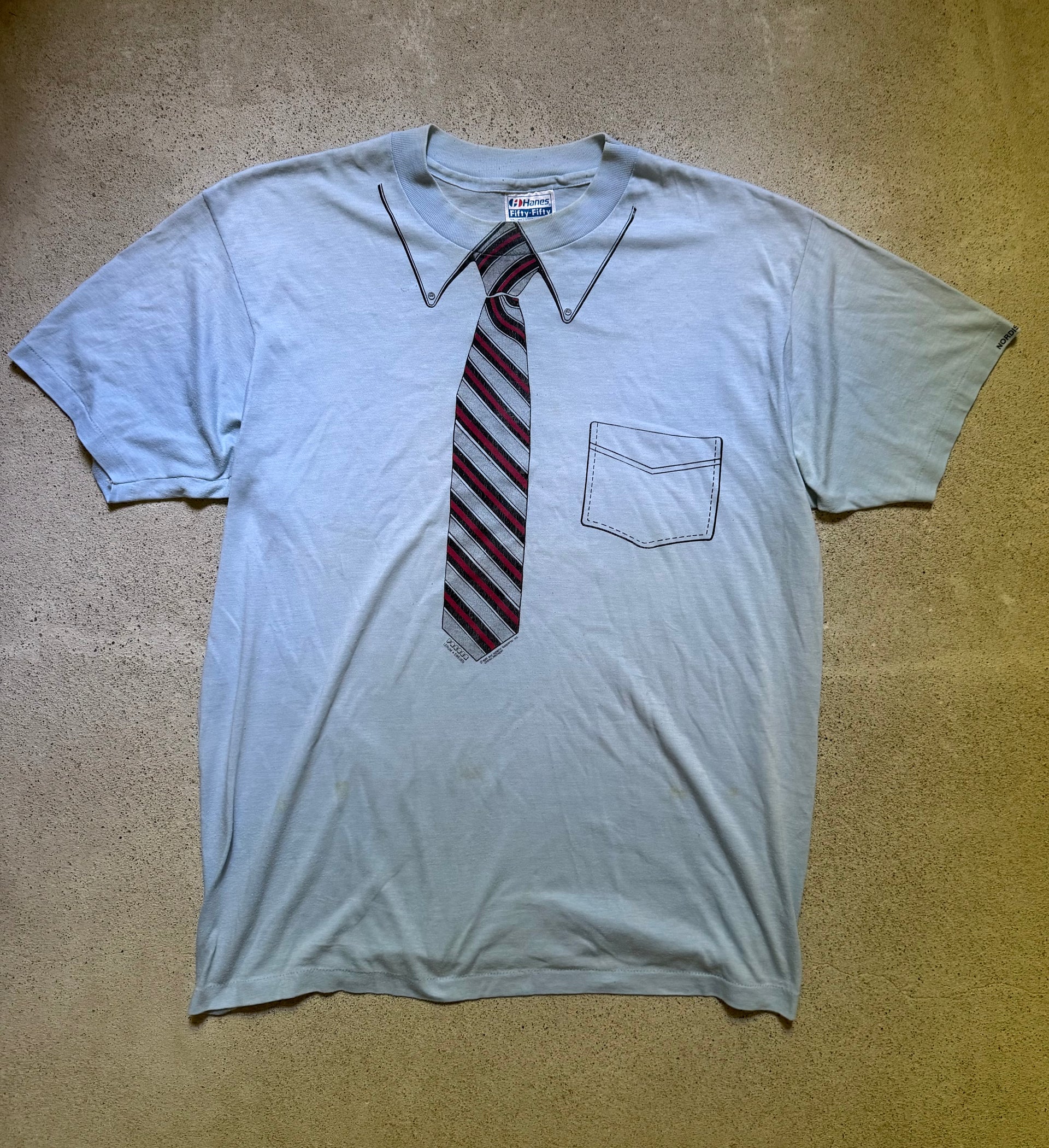1980s Novelty Tie T-Shirt | Size XL