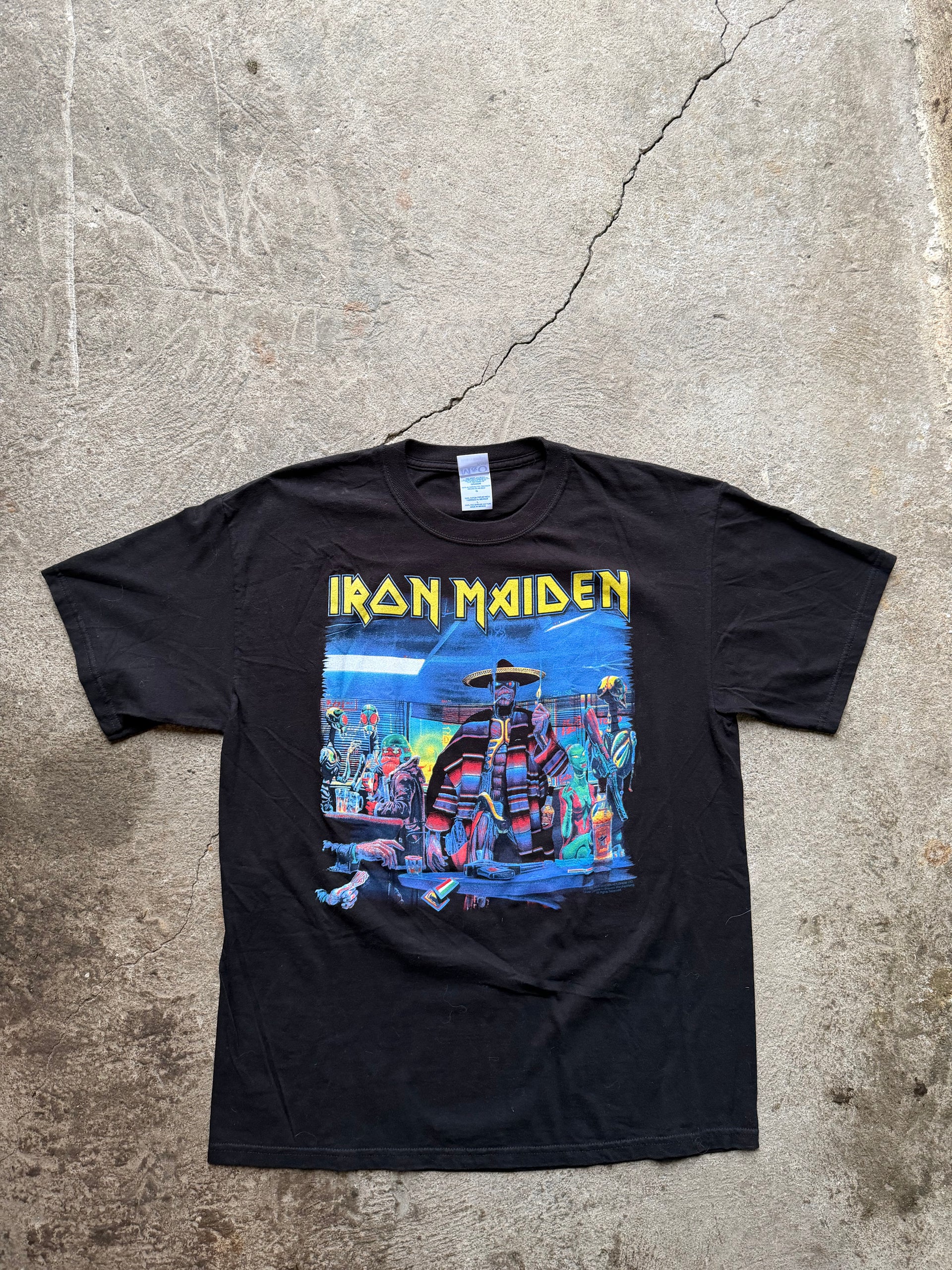 00s Iron Maiden Mexico Somewhere Back in Time Tour 2008 T-Shirt | Size L