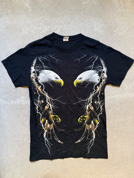 2000s Eagle Lightning All Over Print Tee | Size S