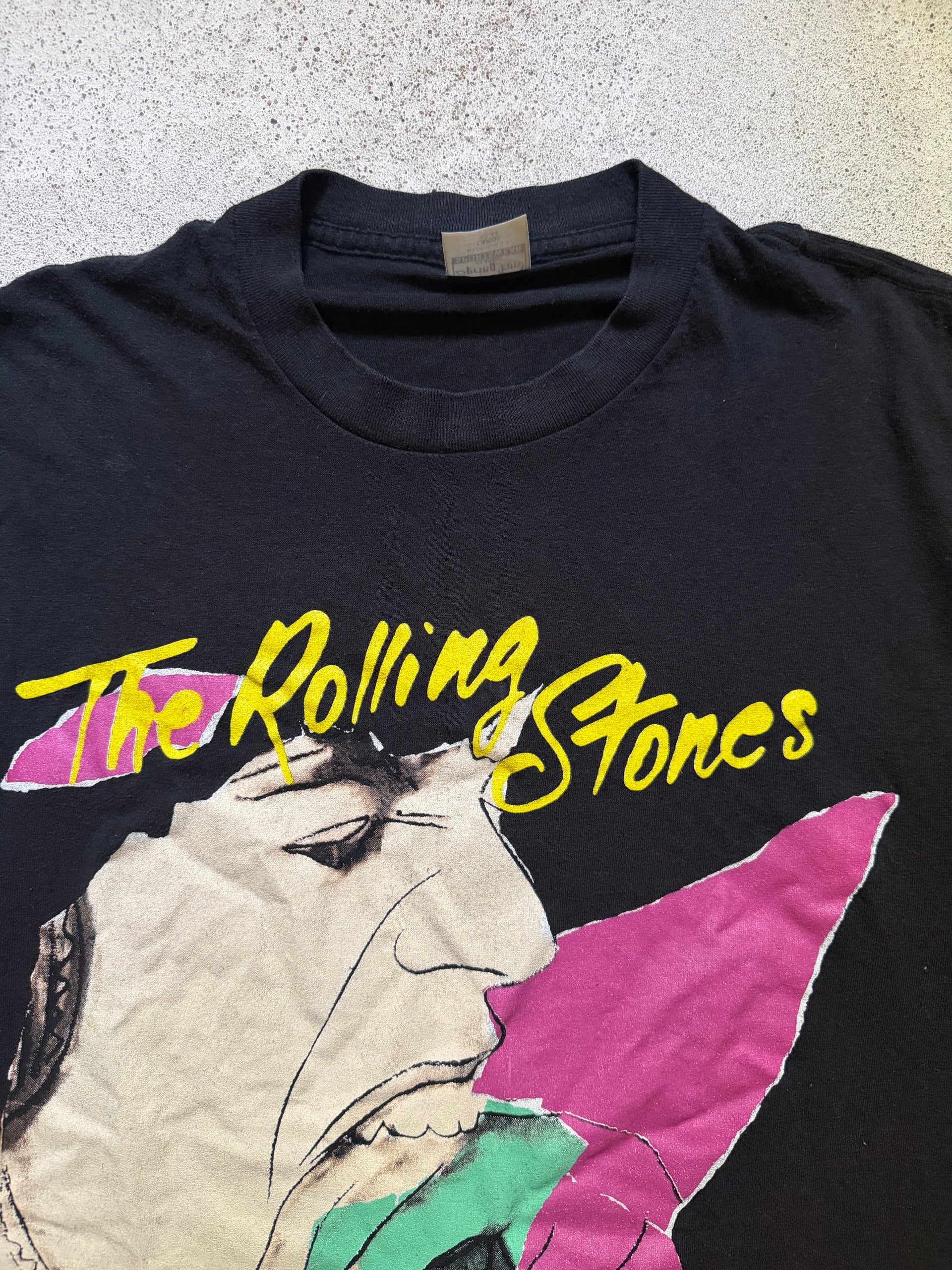 80s The Rolling Stones 1989 North American Tour Andy Warhol T-Shirt | Size L