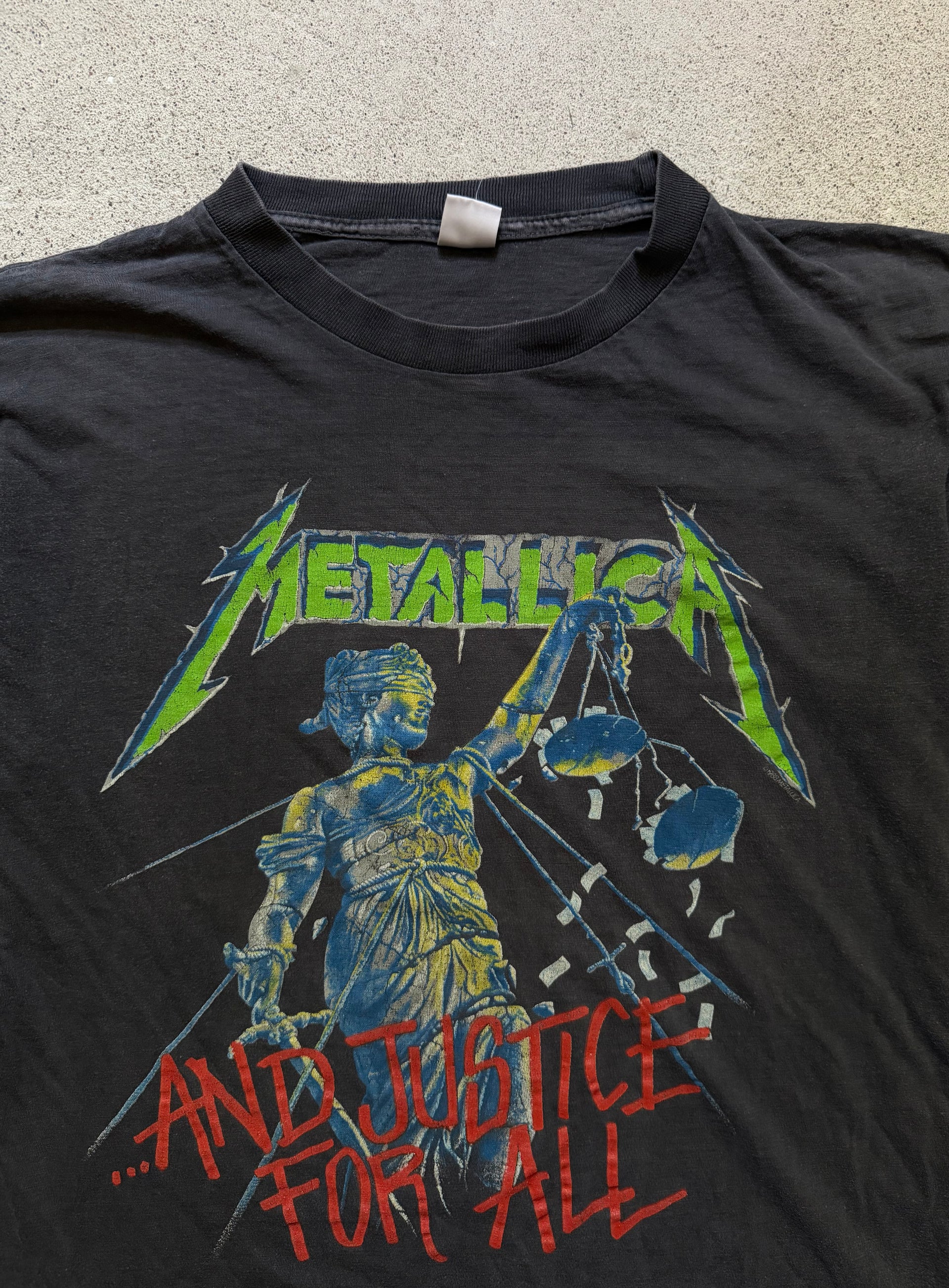 80s Metallica And Justice For All Europe 88 Tour Tee | Size XL