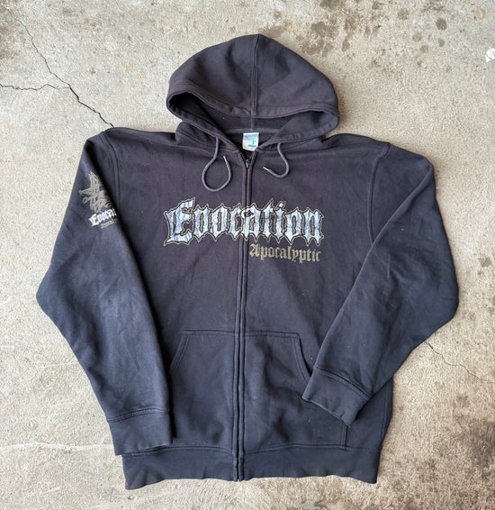00s Enthroned Black Metal Zip Hoodie | Size XXL