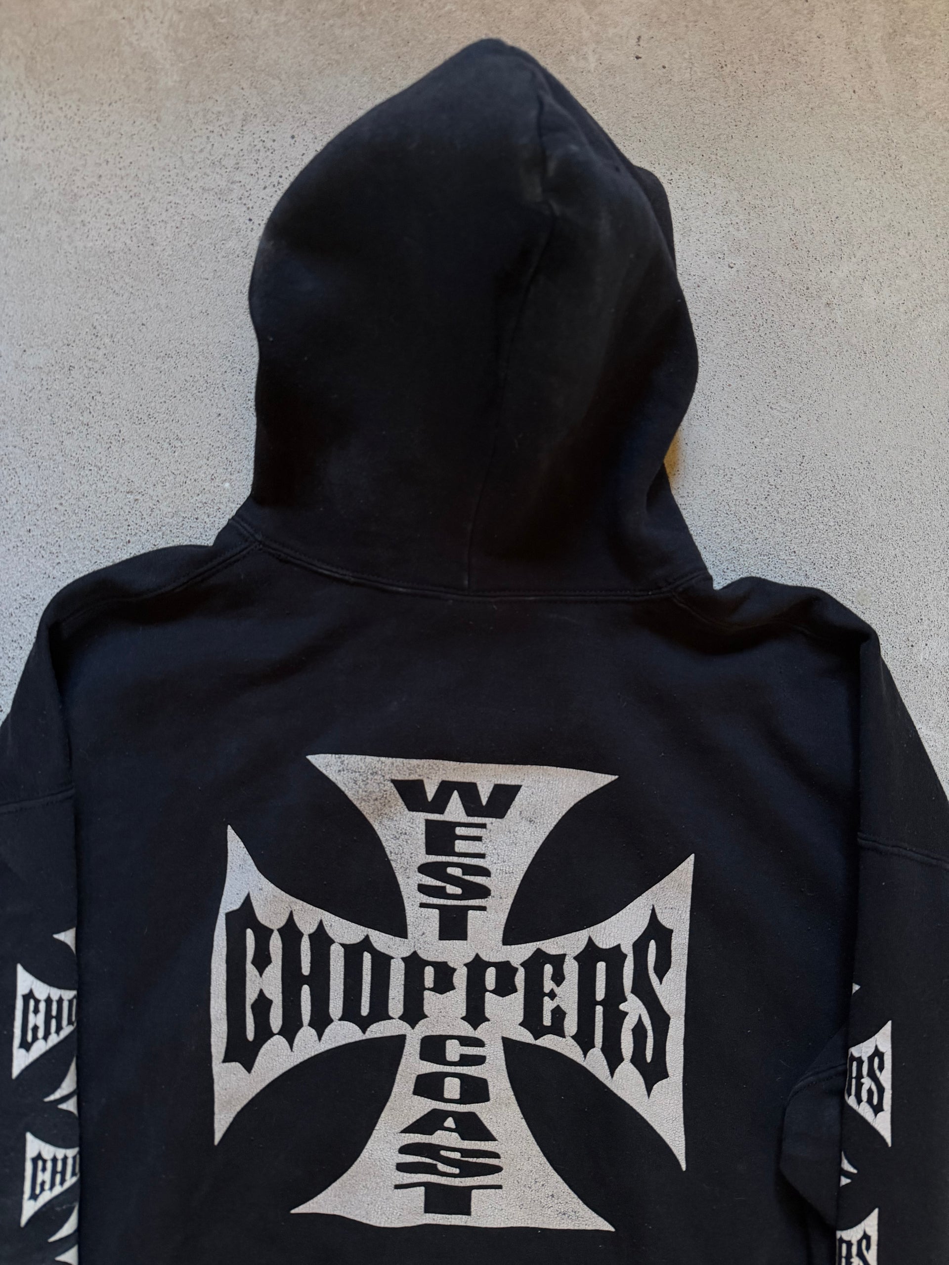 90s West Coast Choppers Cross Hoodie | Size XL