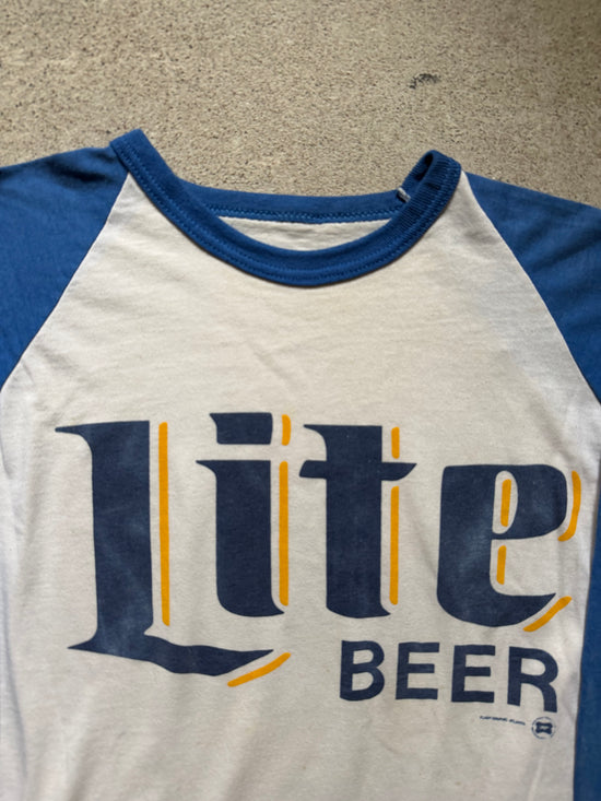 90s Miller Lite Beer Raglan Tee | Size L