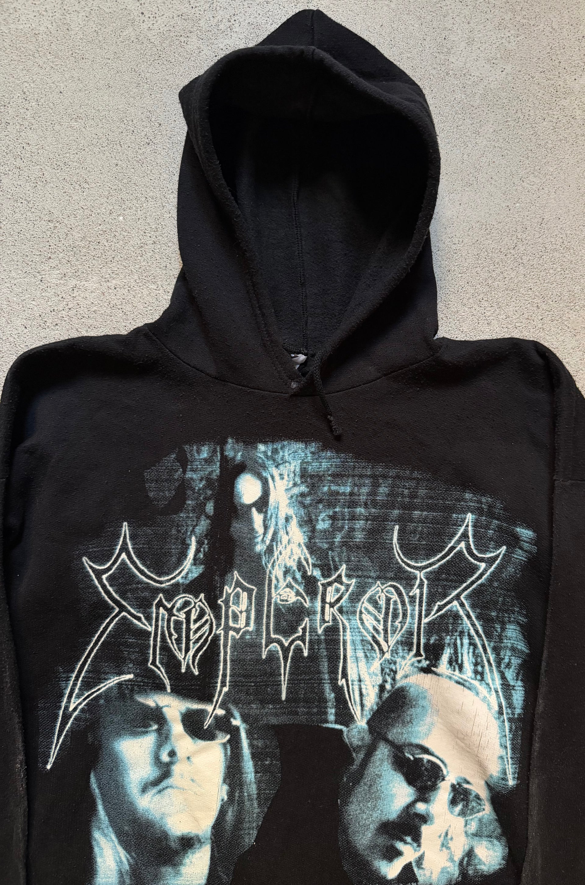90s Emperor Black Metal Hoodie | Size L