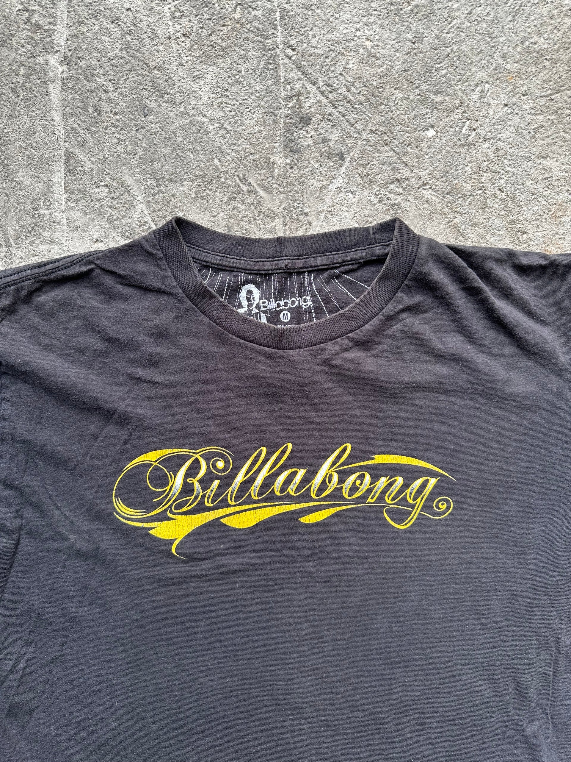 Y2K Billabong Yellow Script Logo Tee | Size S/M