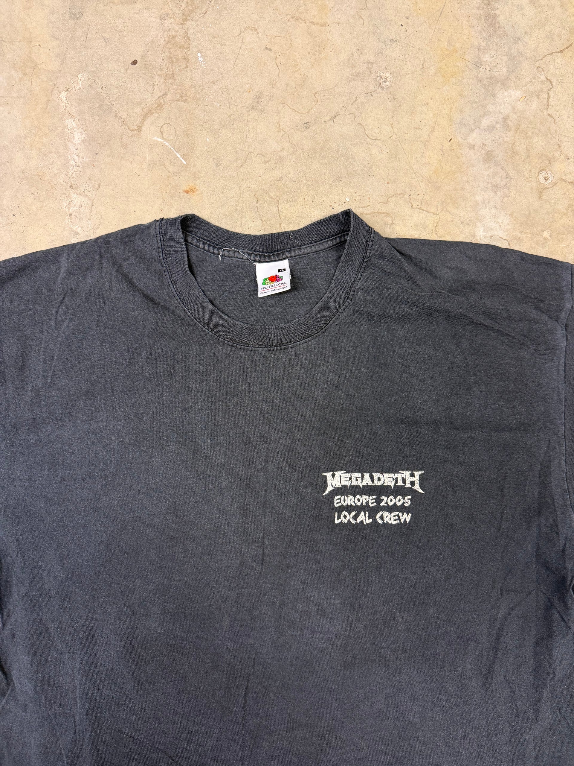00s Megadeth Europe 2005 Local Crew Vintage Tee | Size L