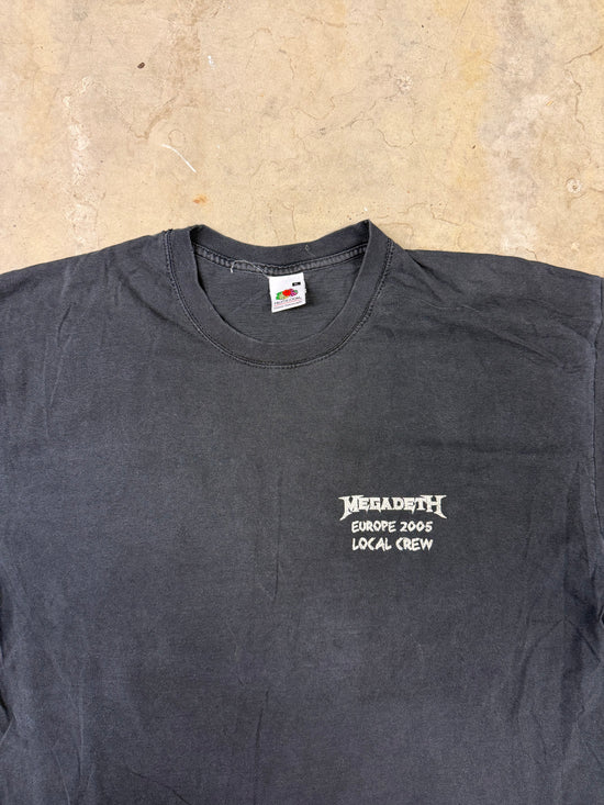 00s Megadeth Europe 2005 Local Crew Vintage Tee | Size L
