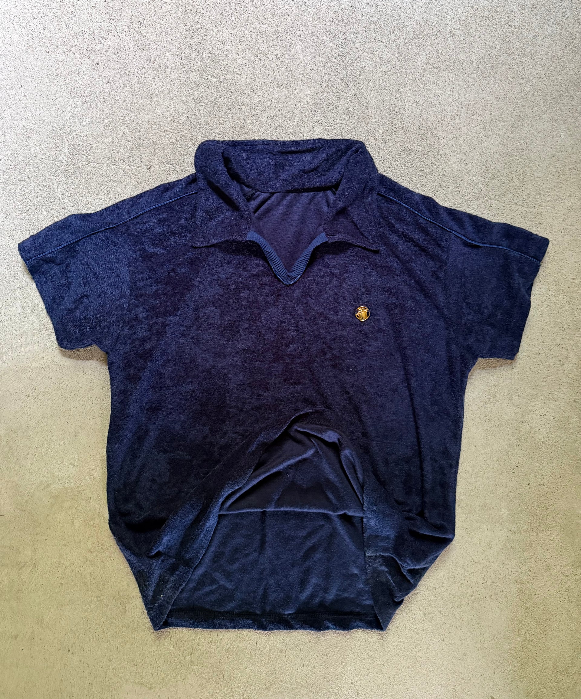 70s Rolling Stones Record Store Terry Polo Shirt | Size M